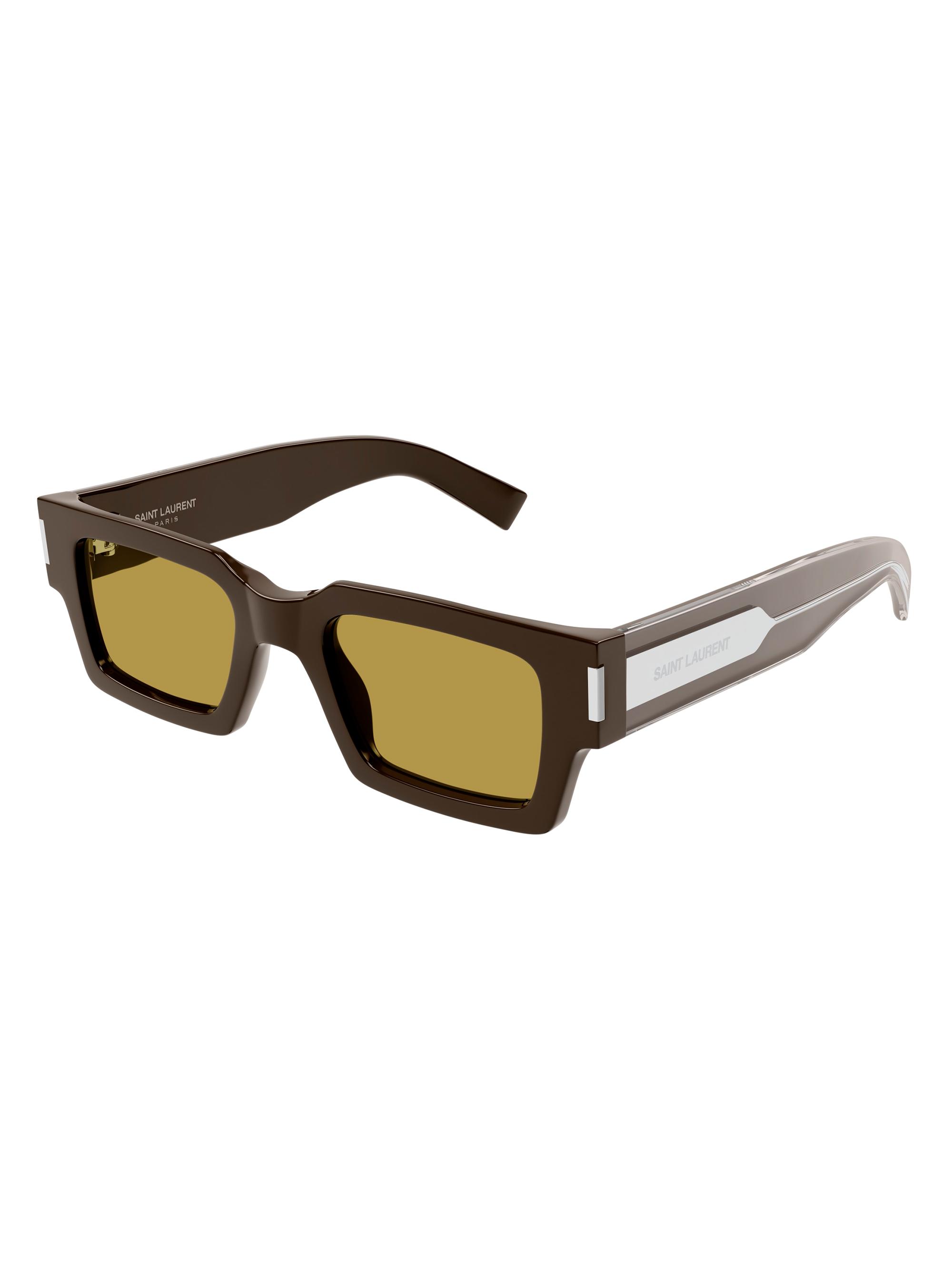 Saint Laurent Men's Color Animation SL 572 Rectangular Sunglasses - Lime Brown