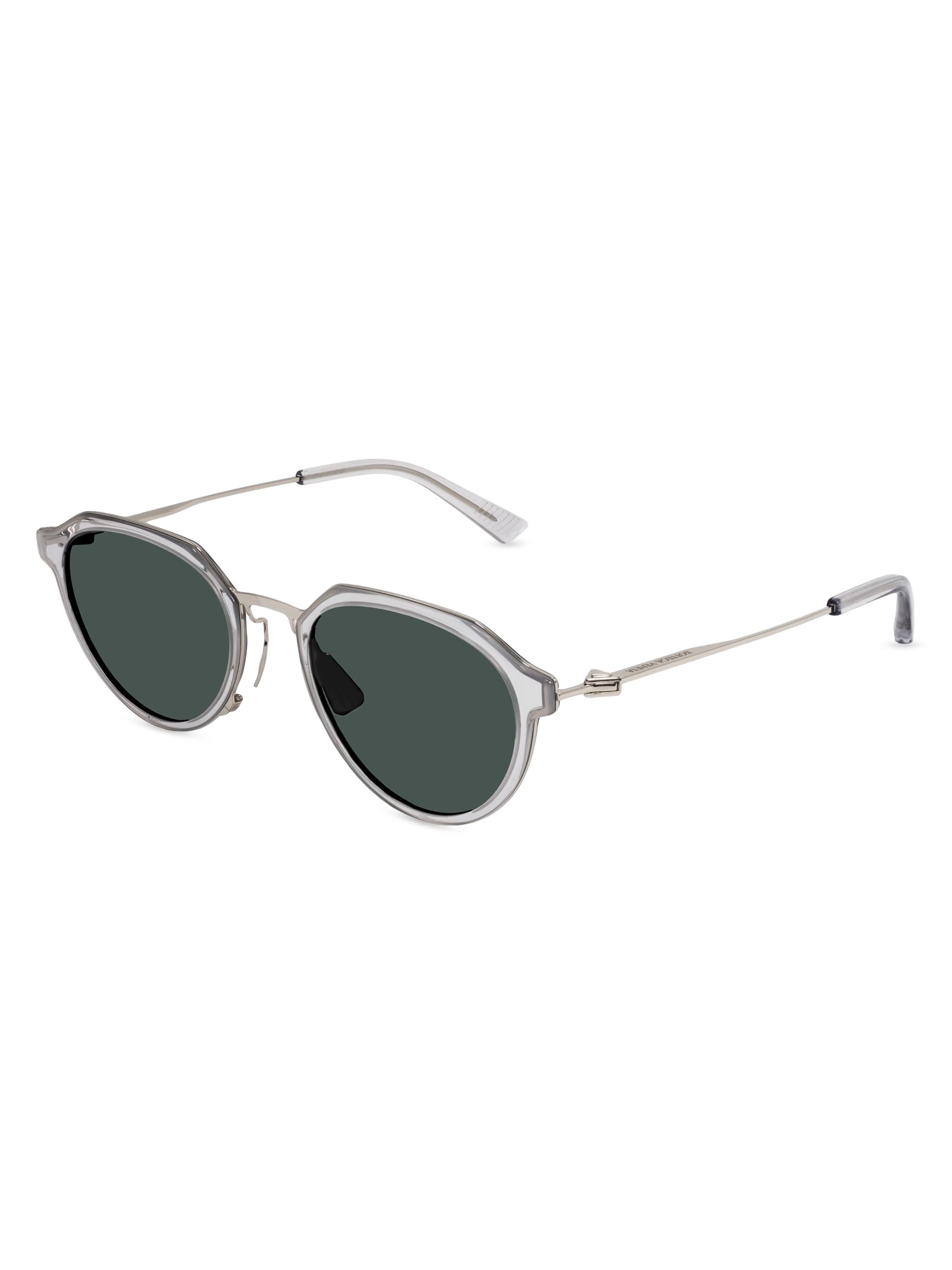 Bottega Veneta Men's Thing Triangle 50MM Round Sunglasses - Green Havana