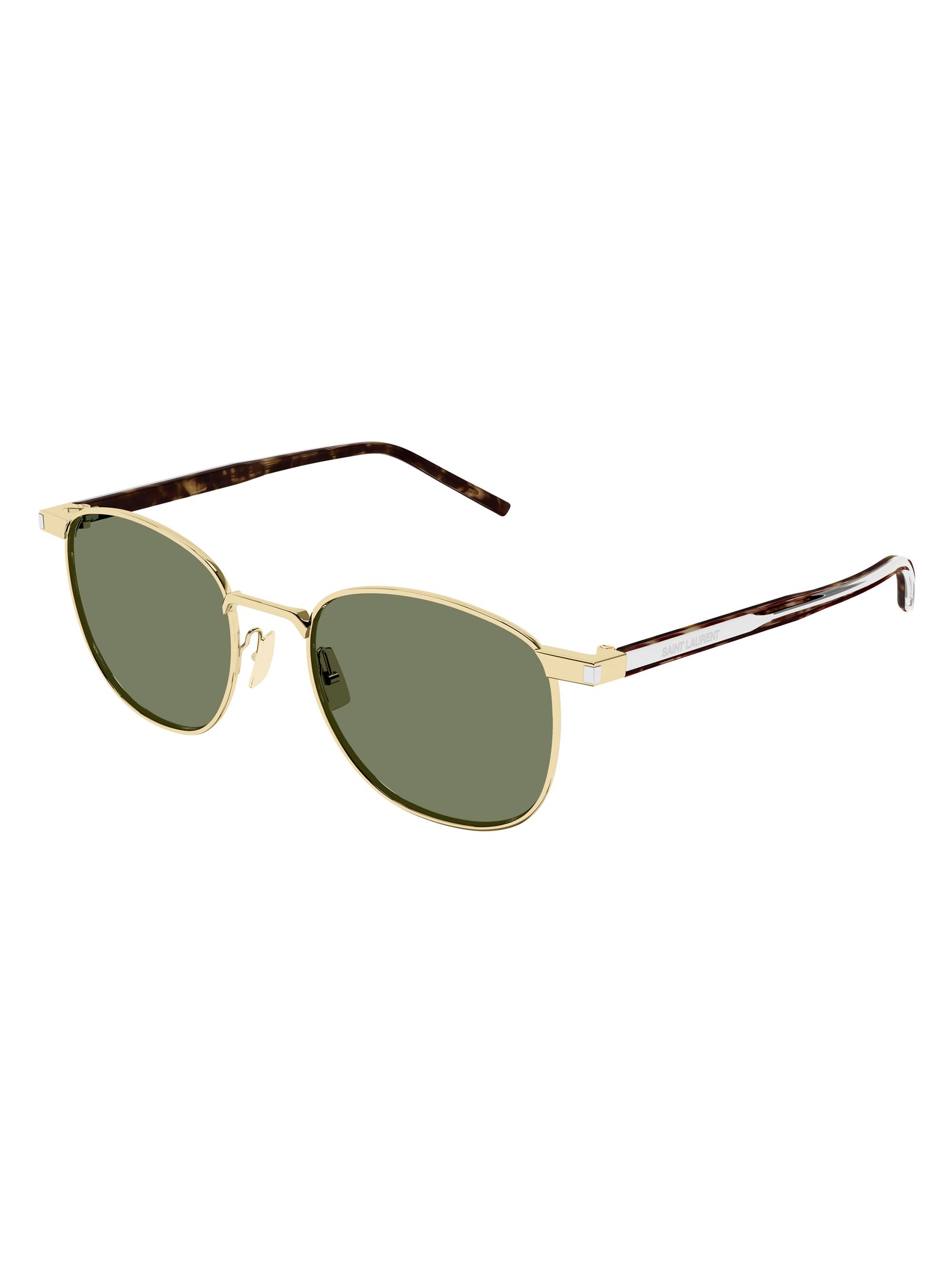 Saint Laurent Women's Thin Naked Wire Core SL 747 Panthos 51MM Oval Sunglasses - Green Gold
