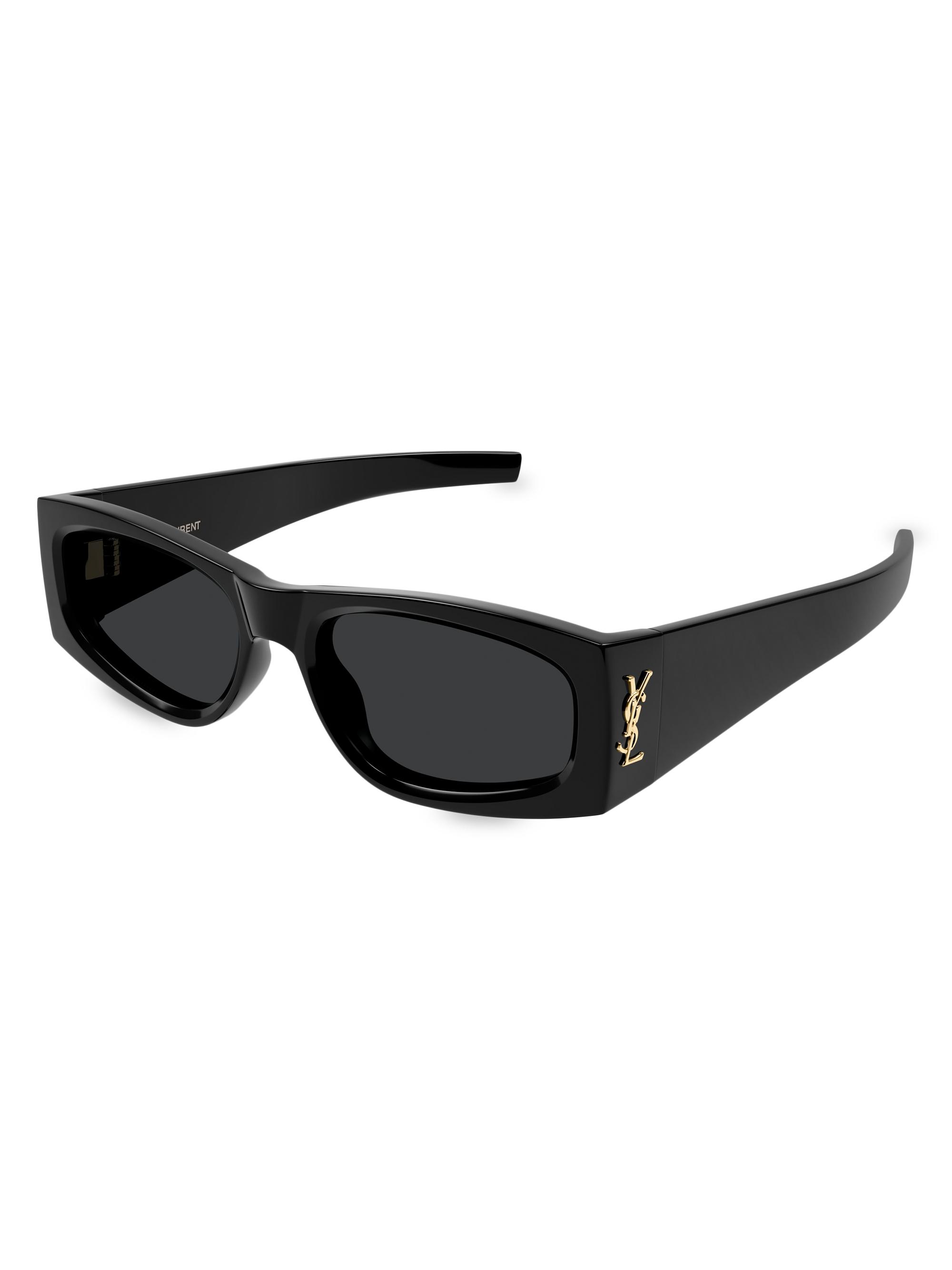 Saint Laurent Lettering Logo 55MM Rectangular Sunglasses | Saks