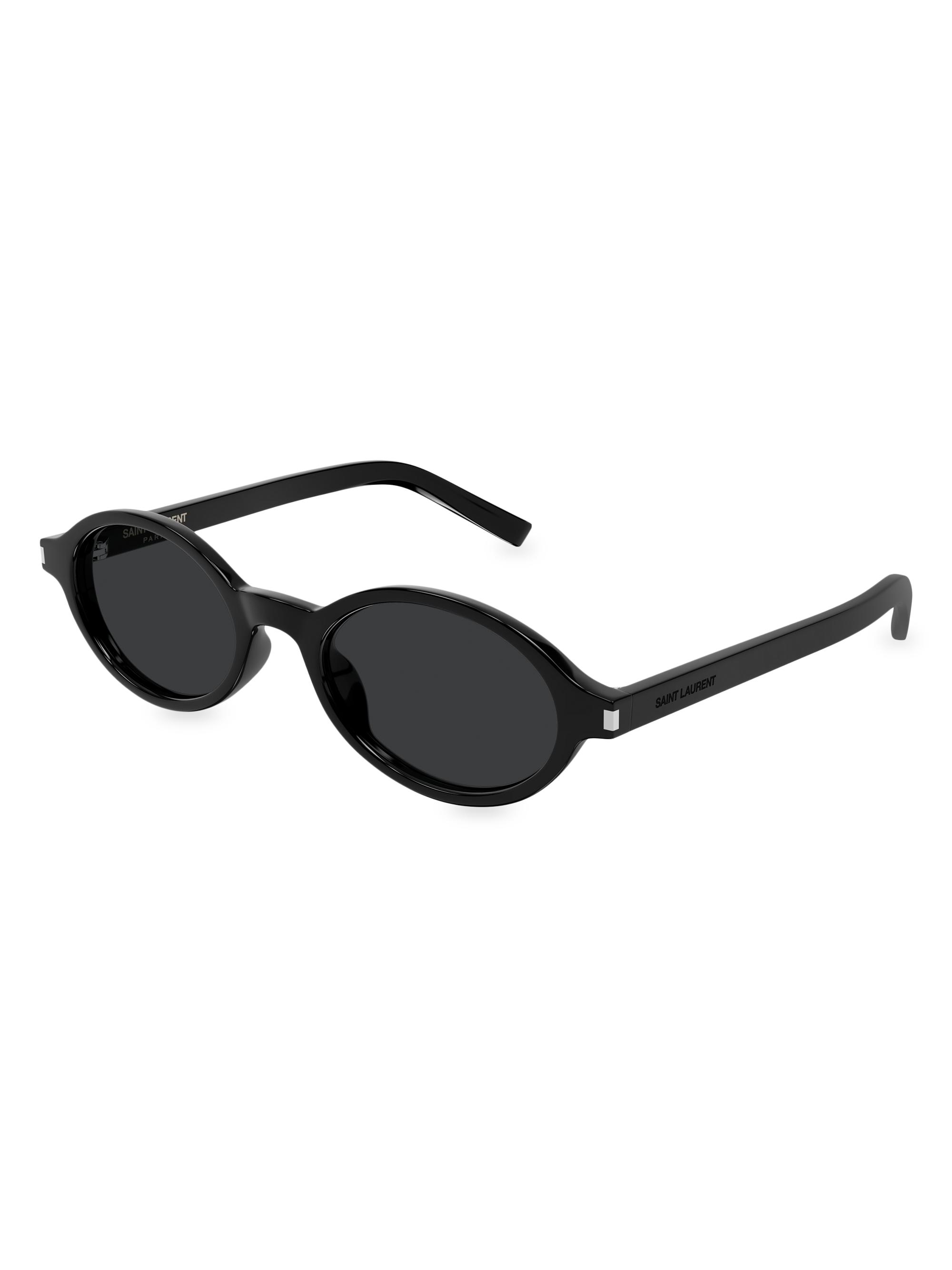 Saint Laurent Women's Corner Angle Jeanne 50MM Oval Sunglasses - Dark Grey Black