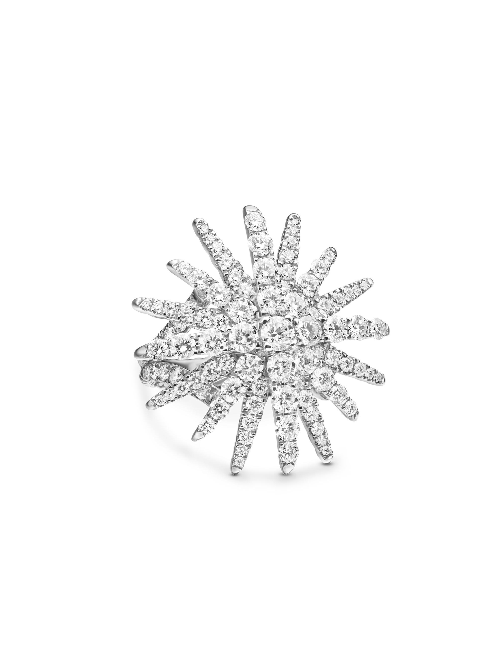David Yurman Women's Starburst Ring in 18K White Gold - Diamond