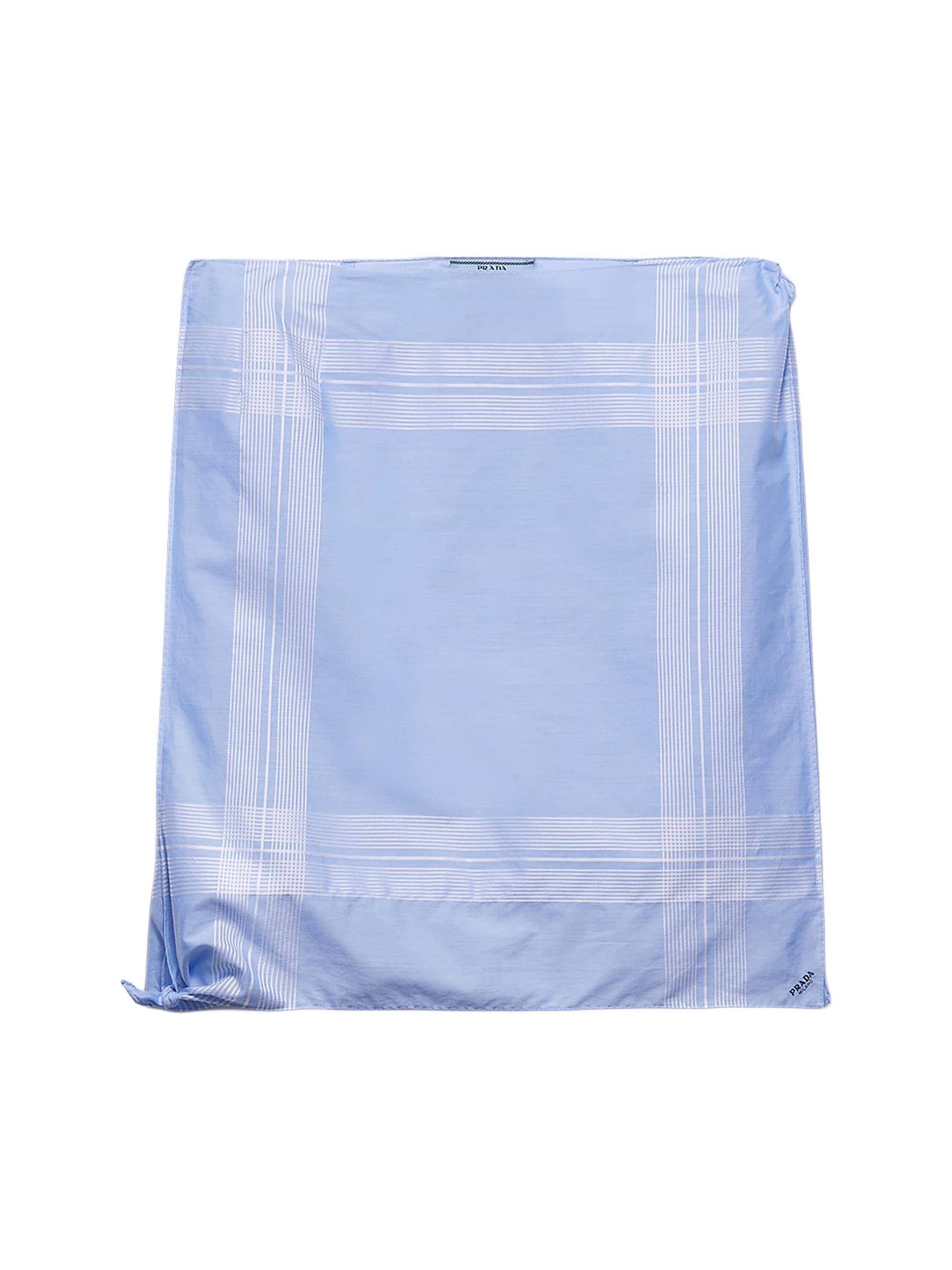 Prada Women's Checked Cotton Skirt - Blue