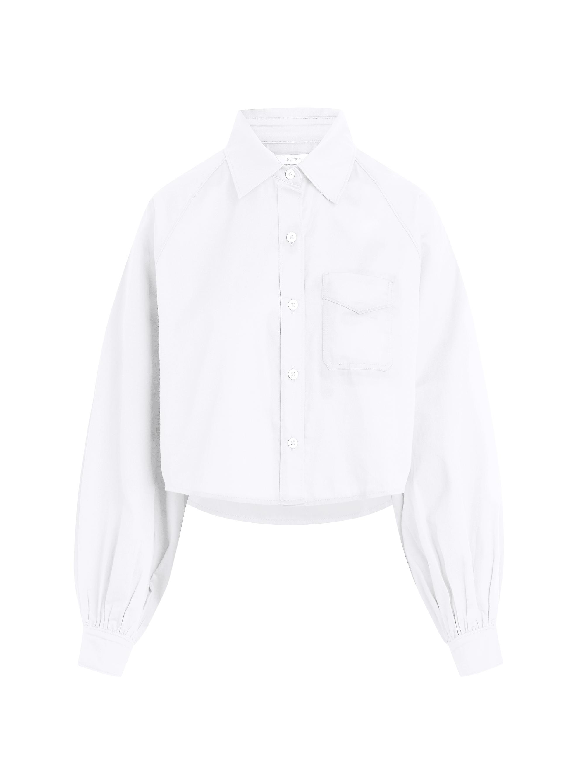 Hudson Jeans Women's Balloon Sleeve Shirt Jacket - White