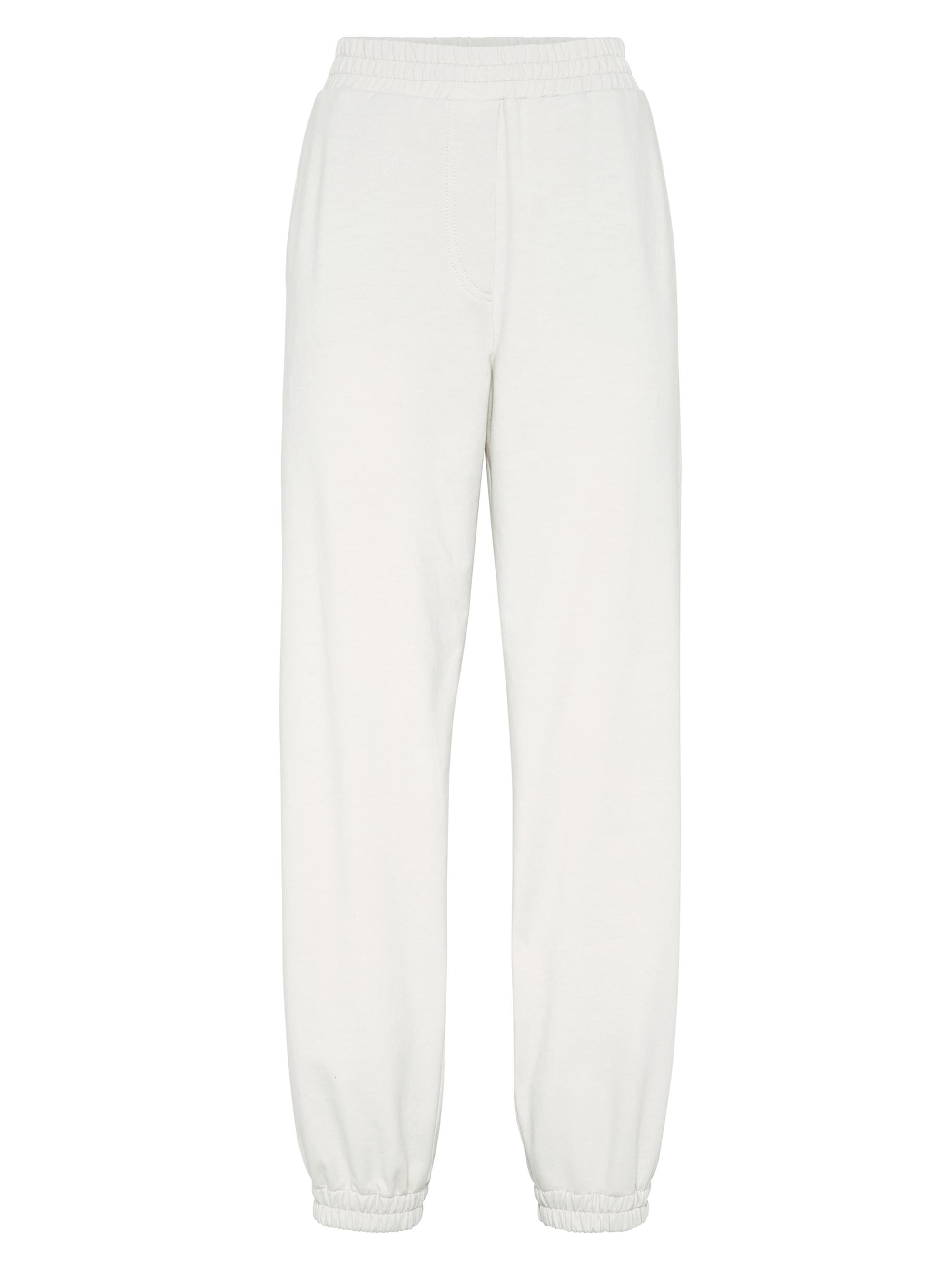 Brunello Cucinelli Women's Lightweight French Terry Track Trousers - White