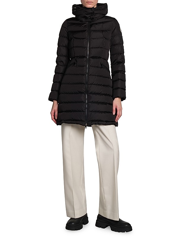 Shop Moncler Flammette Fitted Long Down Coat | Saks Fifth Avenue Shop Moncler Flammette Fitted Long Down Coat | Saks Fifth Avenue