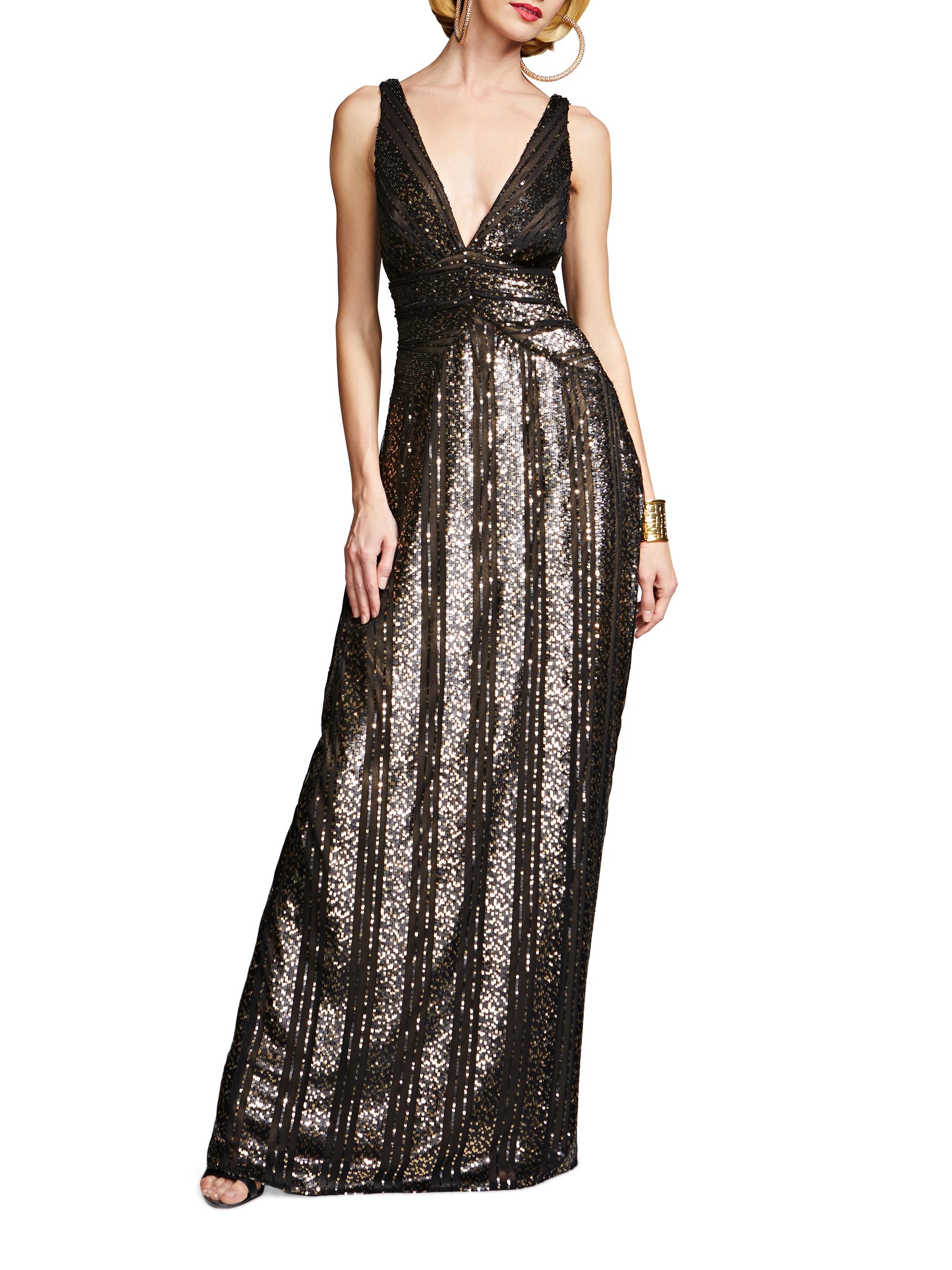 Halston Esra Sequined V-Neck Gown | Saks Fifth Avenue