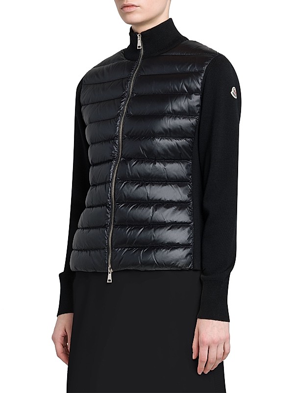Shop Moncler Padded Down Knit Wool Cardigan | Saks Fifth Avenue Shop Moncler Padded Down Knit Wool Cardigan | Saks Fifth Avenue