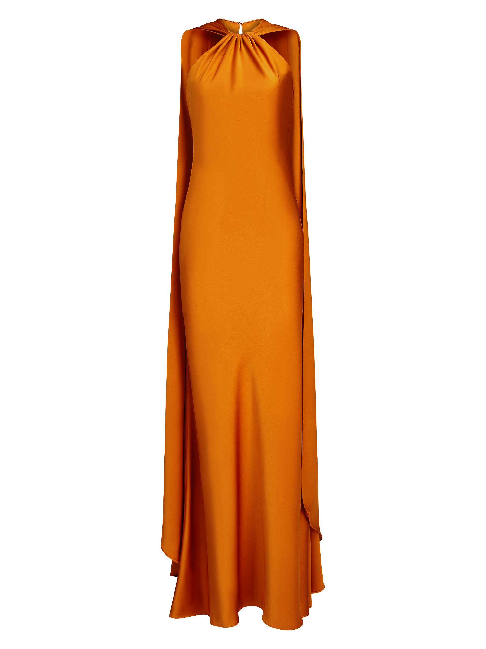 Halston Women's Reta Satin Gown - Hot Mustard