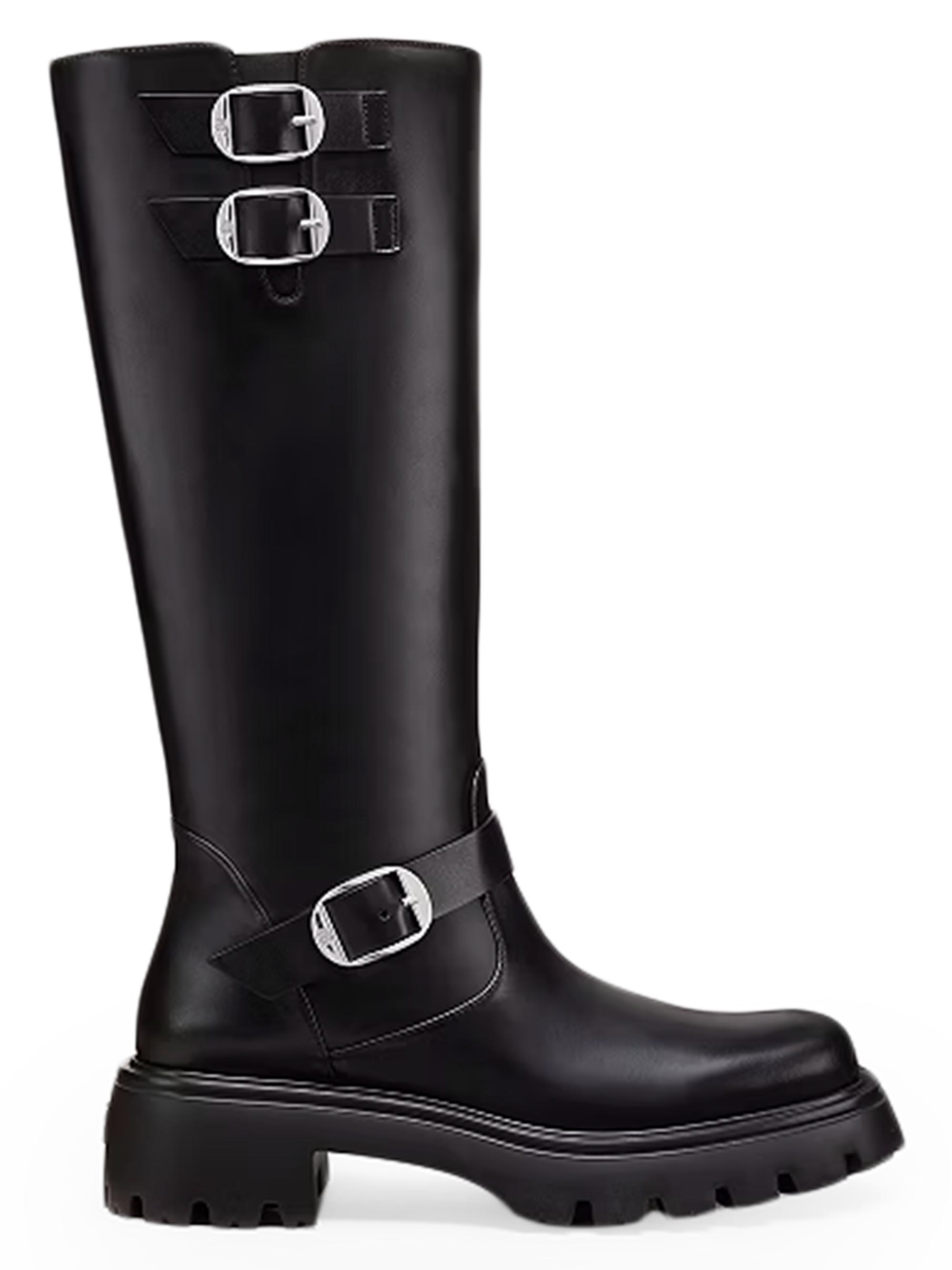 Stuart Weitzman Women's Emerson Moto Leather Boots - Black