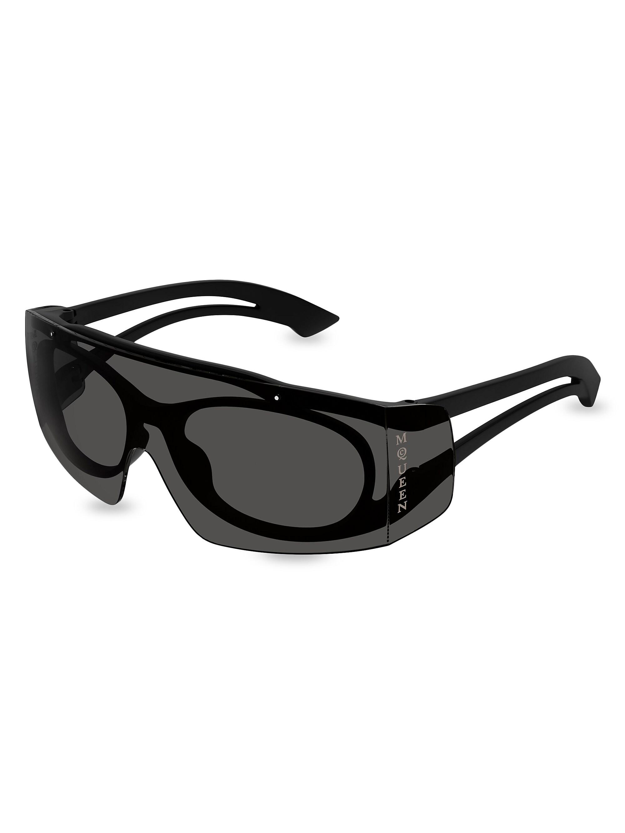 McQueen Women's Two-Tone 99MM Mask Sunglasses - Dark Grey Black