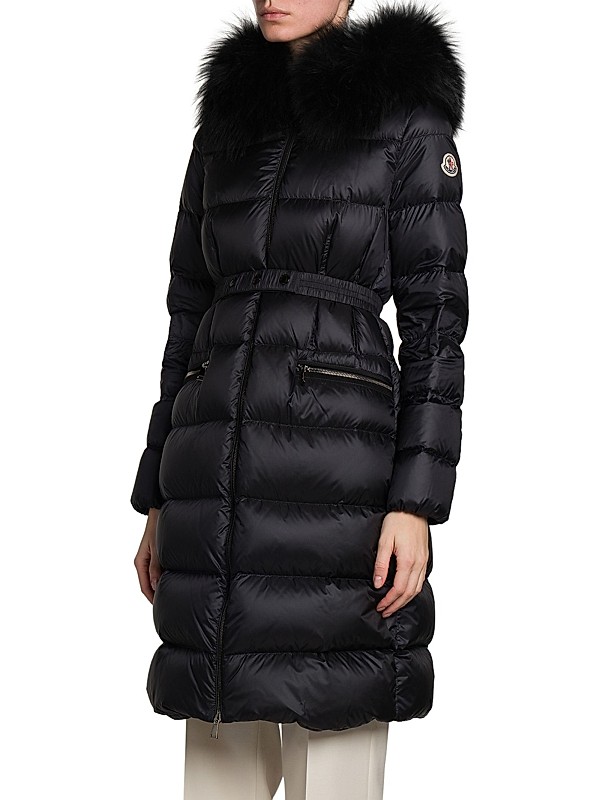 Shop Moncler Boedic Belted Coat with Removable Shearling Shop Moncler Boedic Belted Coat with Removable Shearling