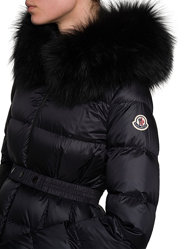 Shop Moncler Boedic Belted Coat with Removable Shearling Shop Moncler Boedic Belted Coat with Removable Shearling