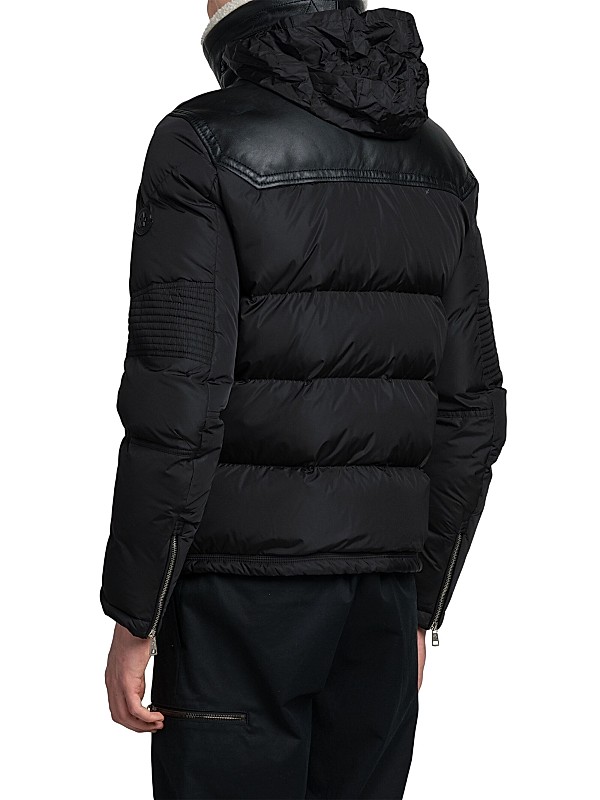 Shop Moncler Leo Biker Jacket with Shearling Collar | Saks Shop Moncler Leo Biker Jacket with Shearling Collar | Saks
