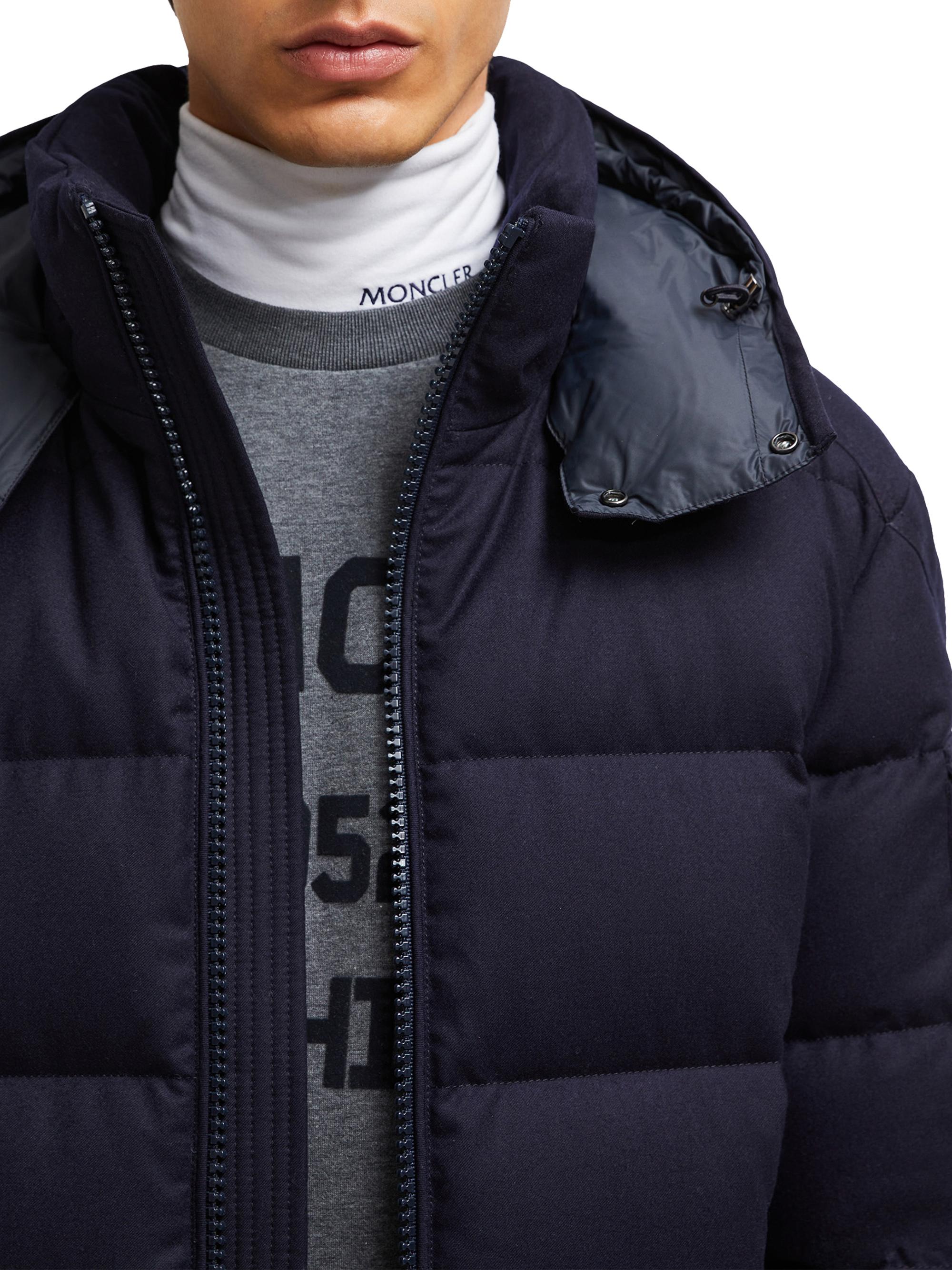 Moncler Montgenevre Wool Flannel Padded Hooded Jacket | Saks Fifth