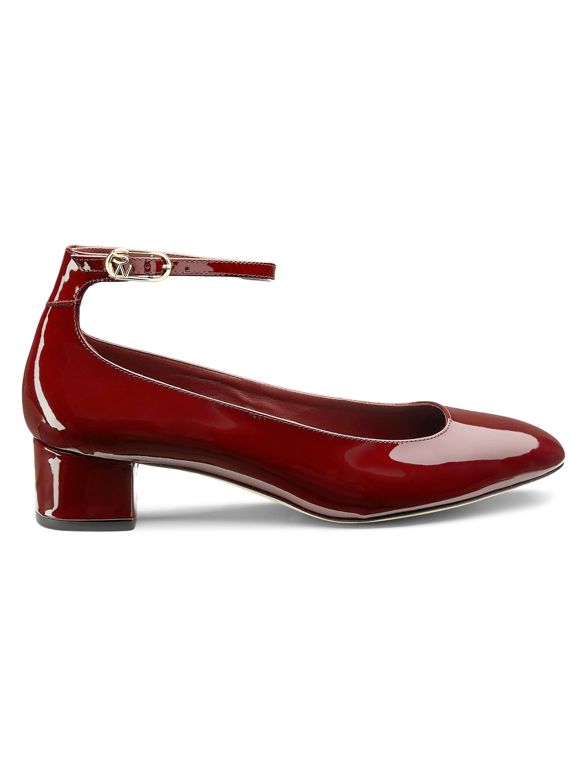 Stuart Weitzman Women's Jane 35MM Patent Leather Pumps - Cherry