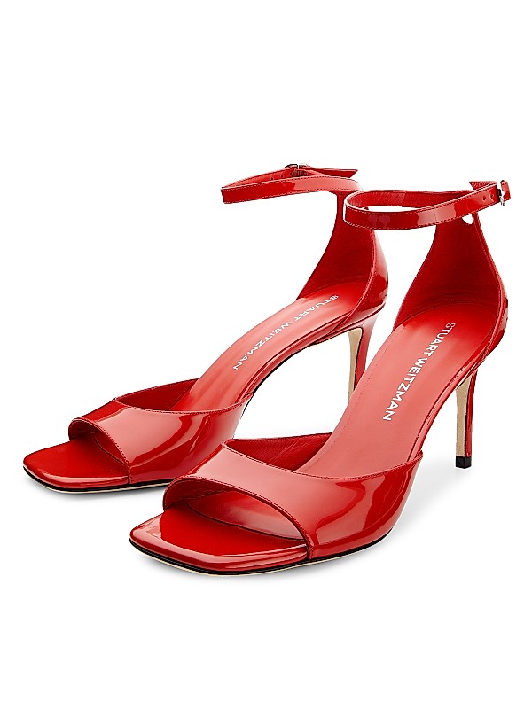 Shop Stuart Weitzman Nudistia 75MM Patent Leather Sandals Shop Stuart Weitzman Nudistia 75MM Patent Leather Sandals