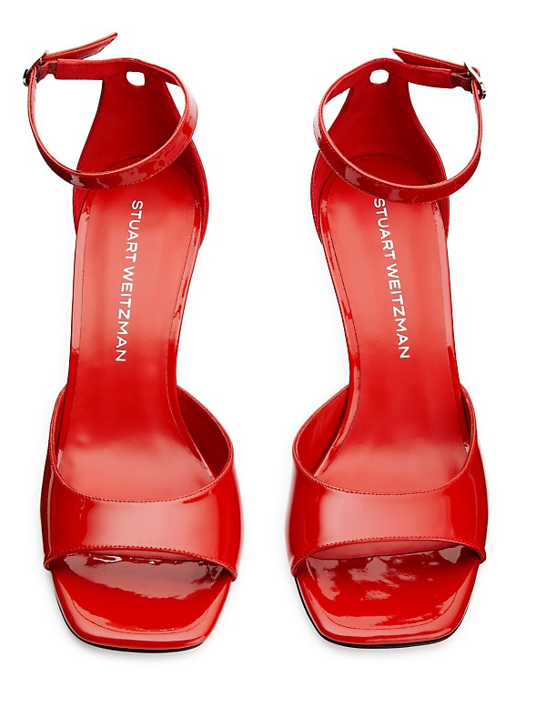 Shop Stuart Weitzman Nudistia 75MM Patent Leather Sandals Shop Stuart Weitzman Nudistia 75MM Patent Leather Sandals