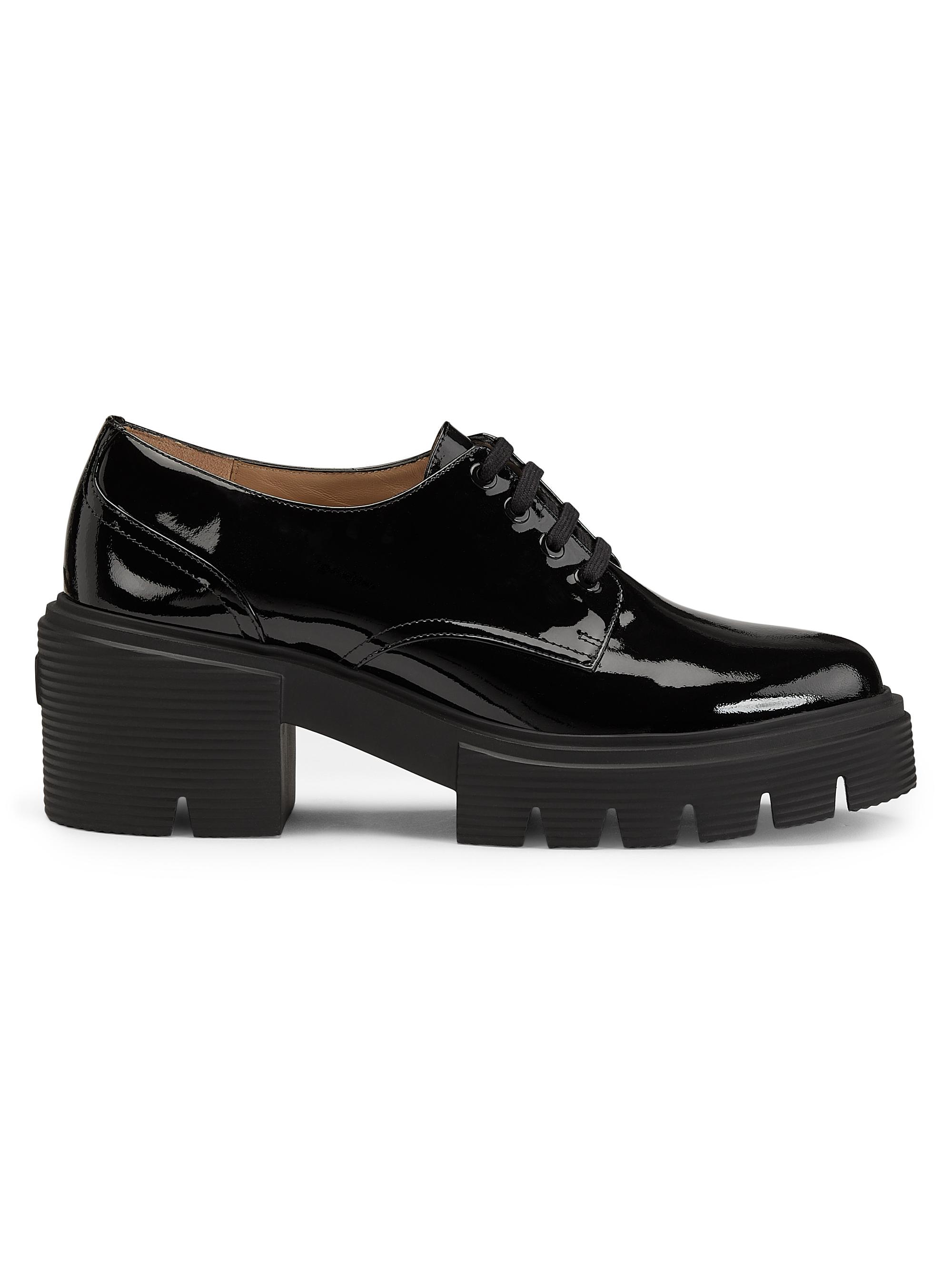 Stuart Weitzman Women's Soho Patent-Leather Derbys - Black