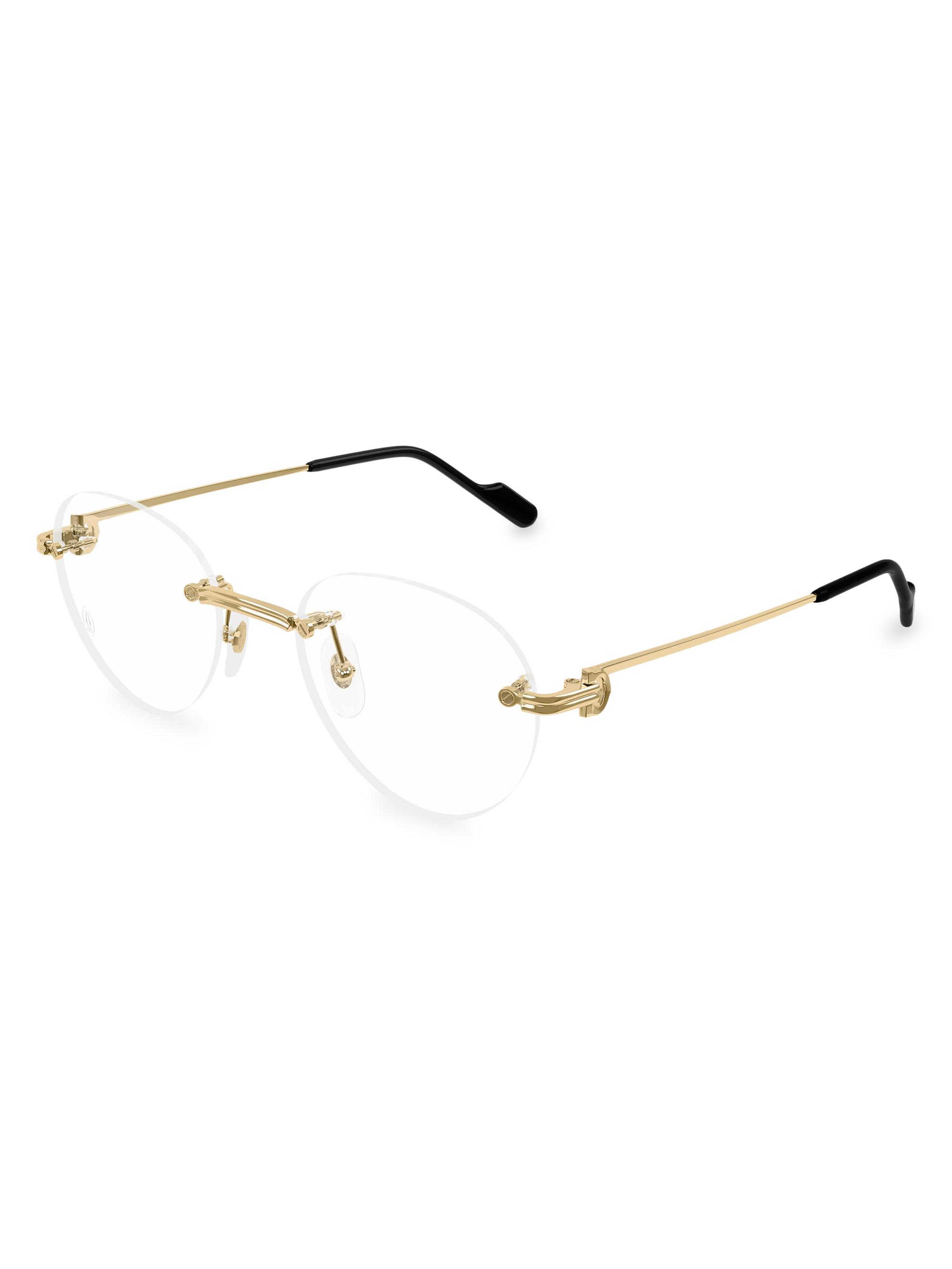 Cartier Women's Première de  55MM Round Glasses - Clear Gold