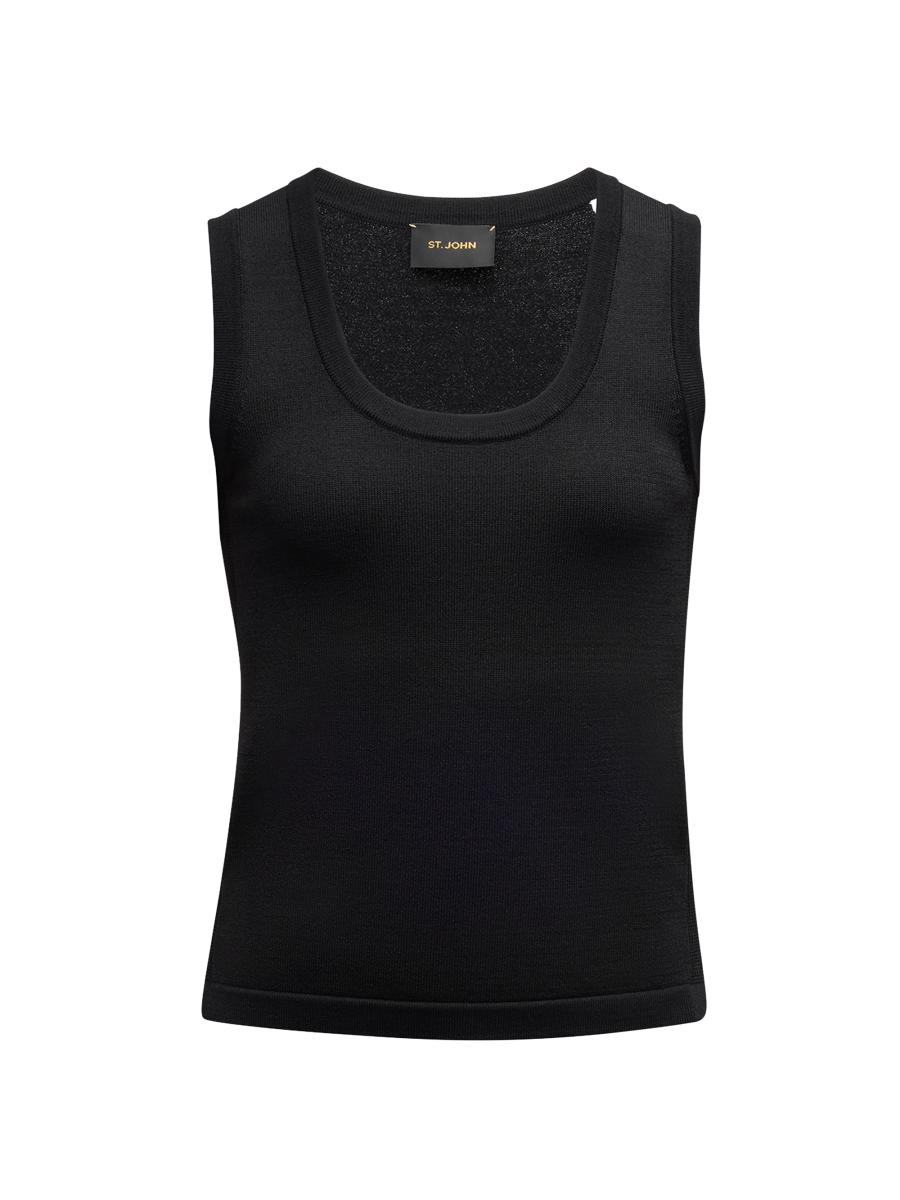 St John Women's U-neck Tank In Black