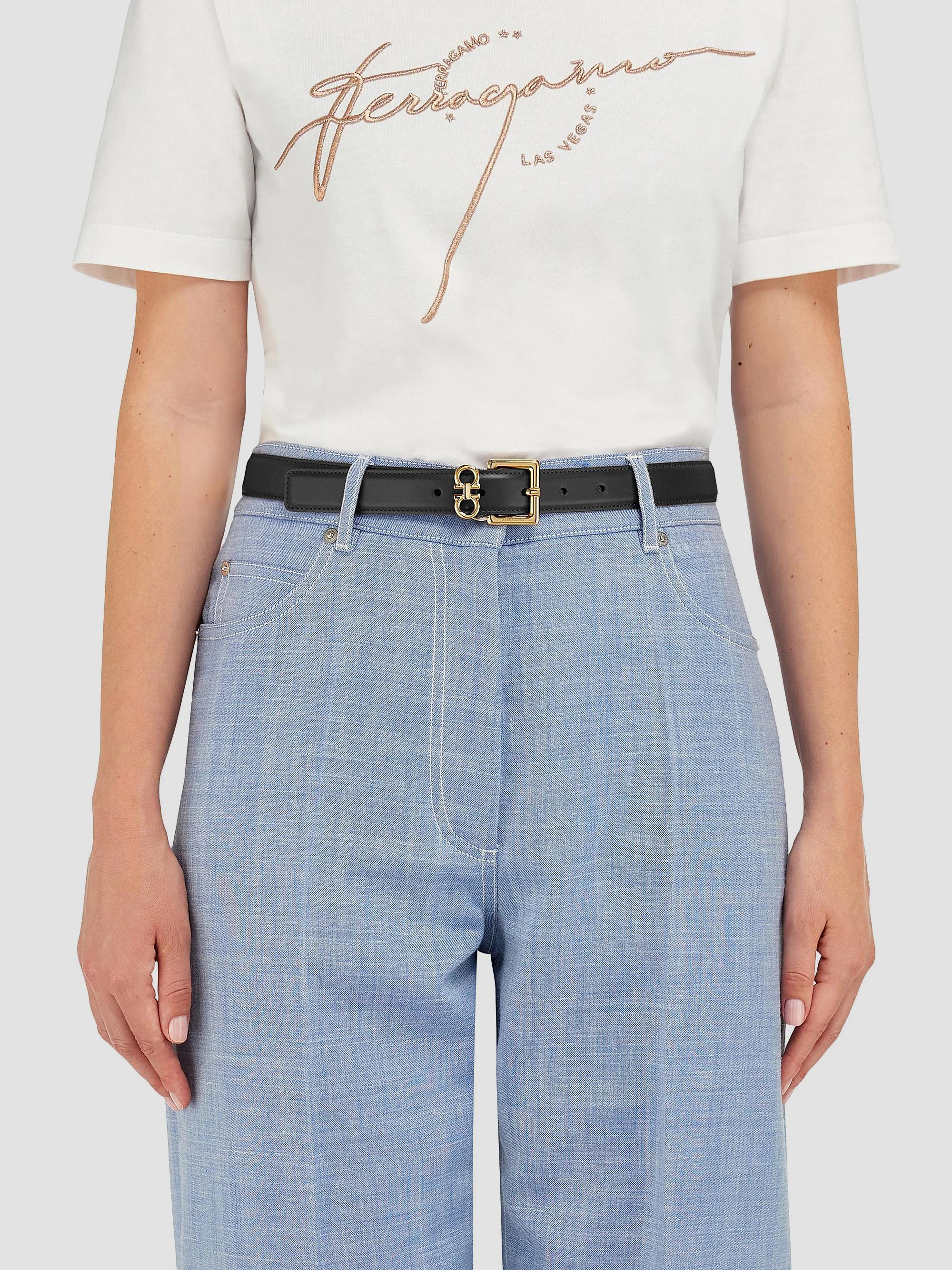 FERRAGAMO Gancio Slim Leather Belt | Saks Fifth Avenue