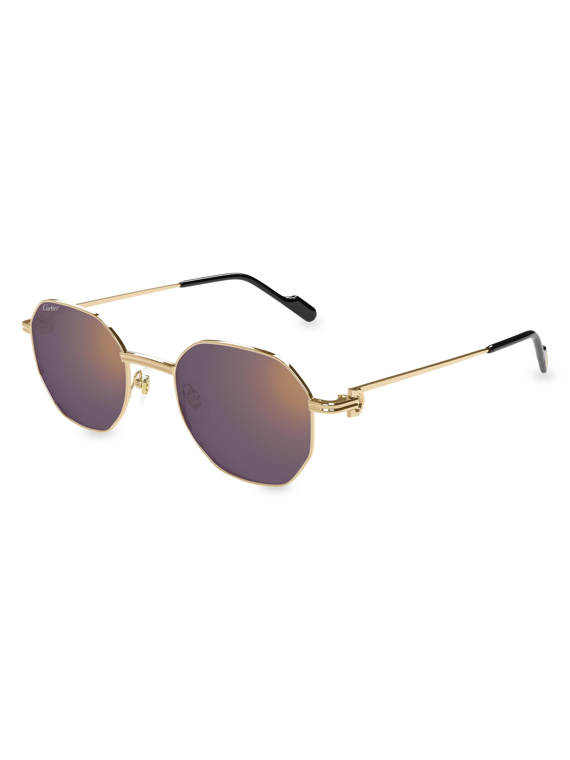 Cartier Women's Première De  50MM Round Sunglasses - Purple Amber Gold
