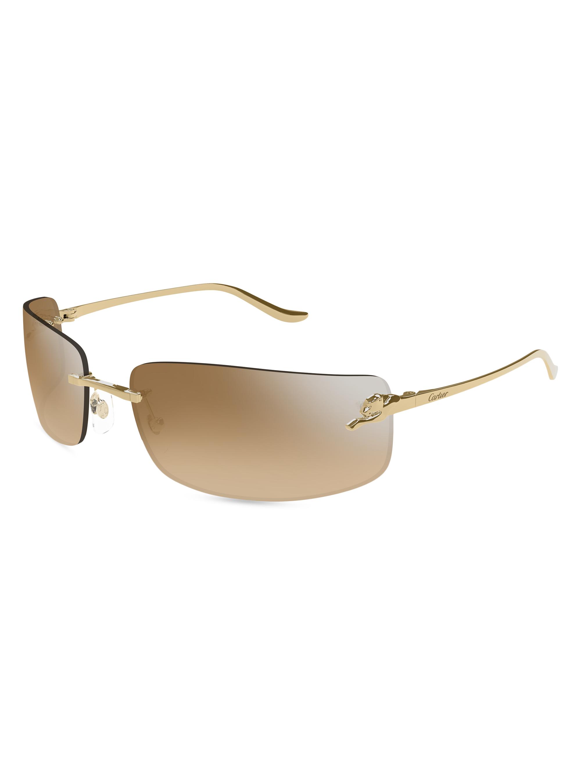 Cartier Panthère Classic 71MM Rectangular Sunglasses | Saks Fifth