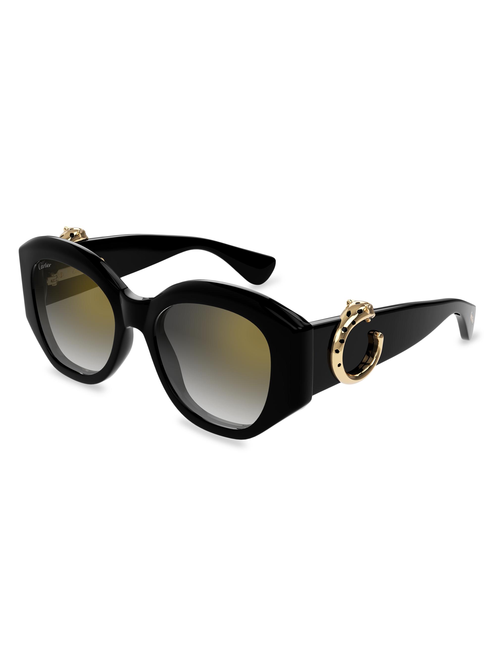 Cartier Women's Panthère Classic 53MM Butterfly Sunglasses - Green Multi Black | Thumbnail 2