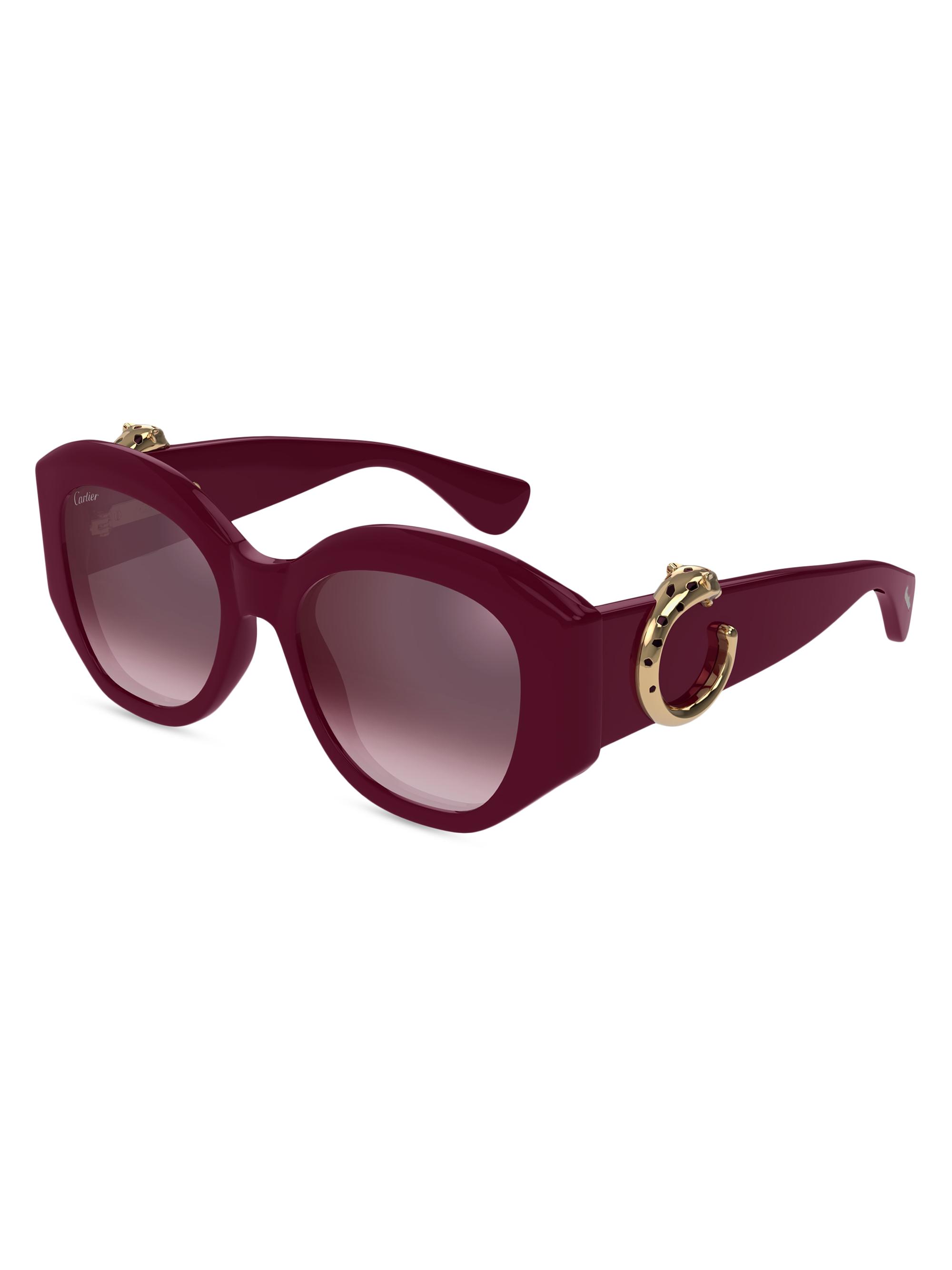 Cartier Women's Panthère Classic 53MM Butterfly Sunglasses - Pink Burgundy