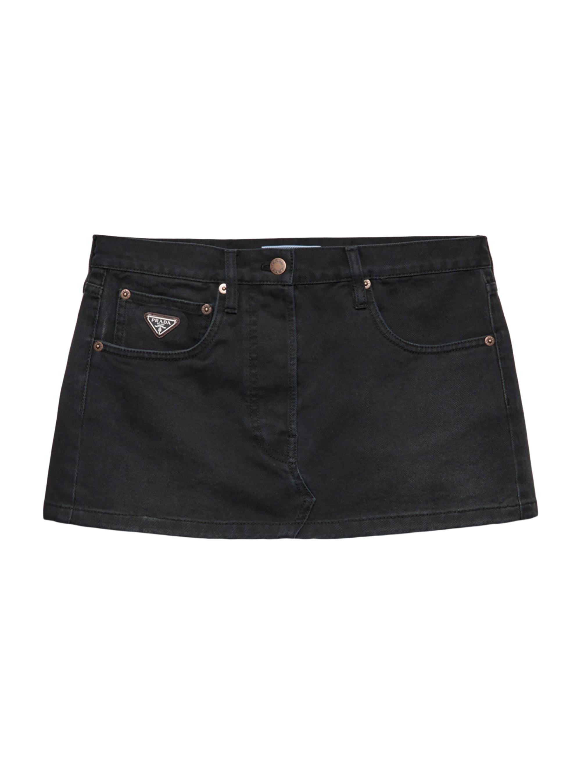 Prada Women's Denim Miniskirt - Black