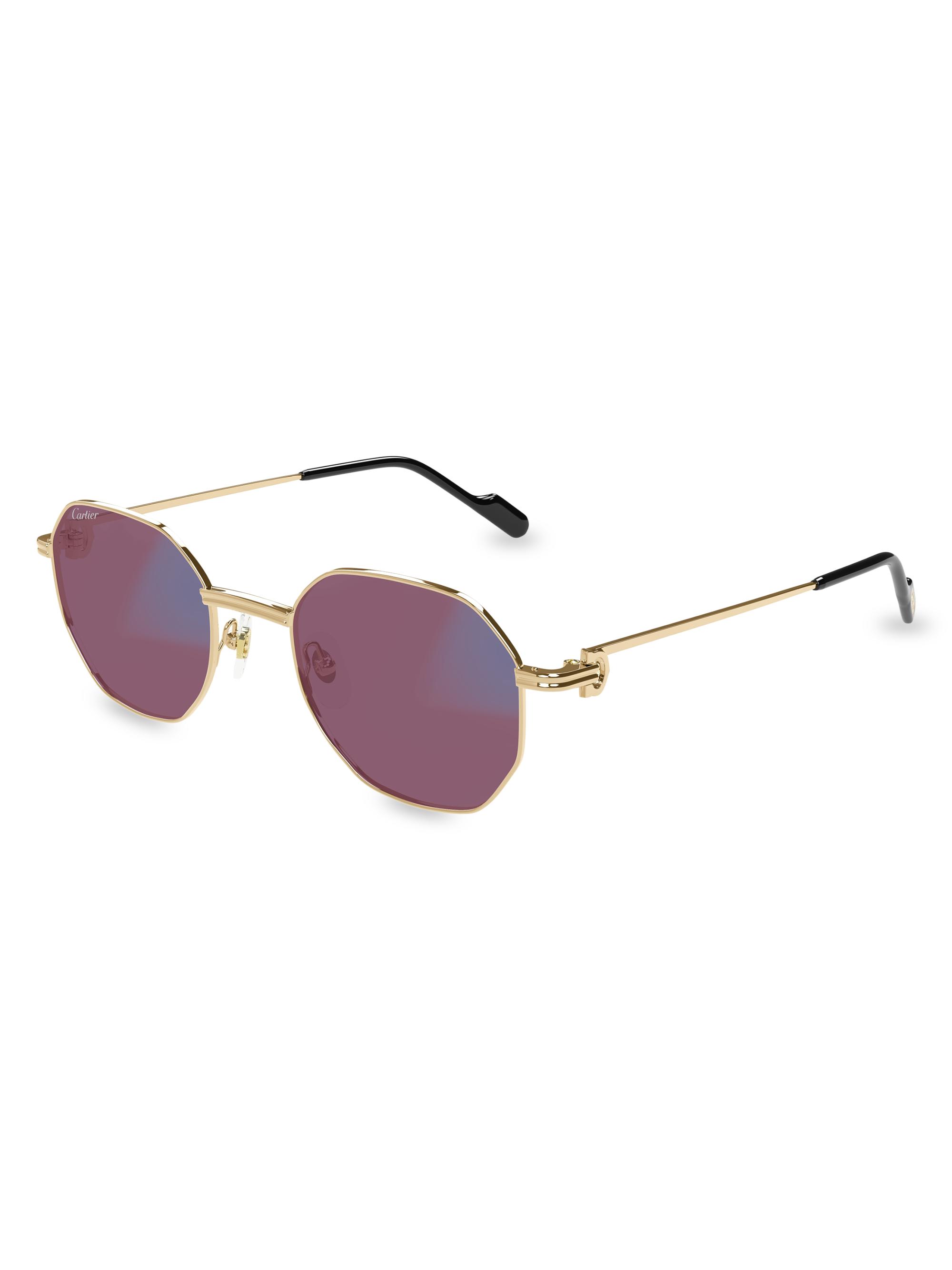 Cartier Women's Première De  50MM Round Sunglasses - Purple Multi Gold