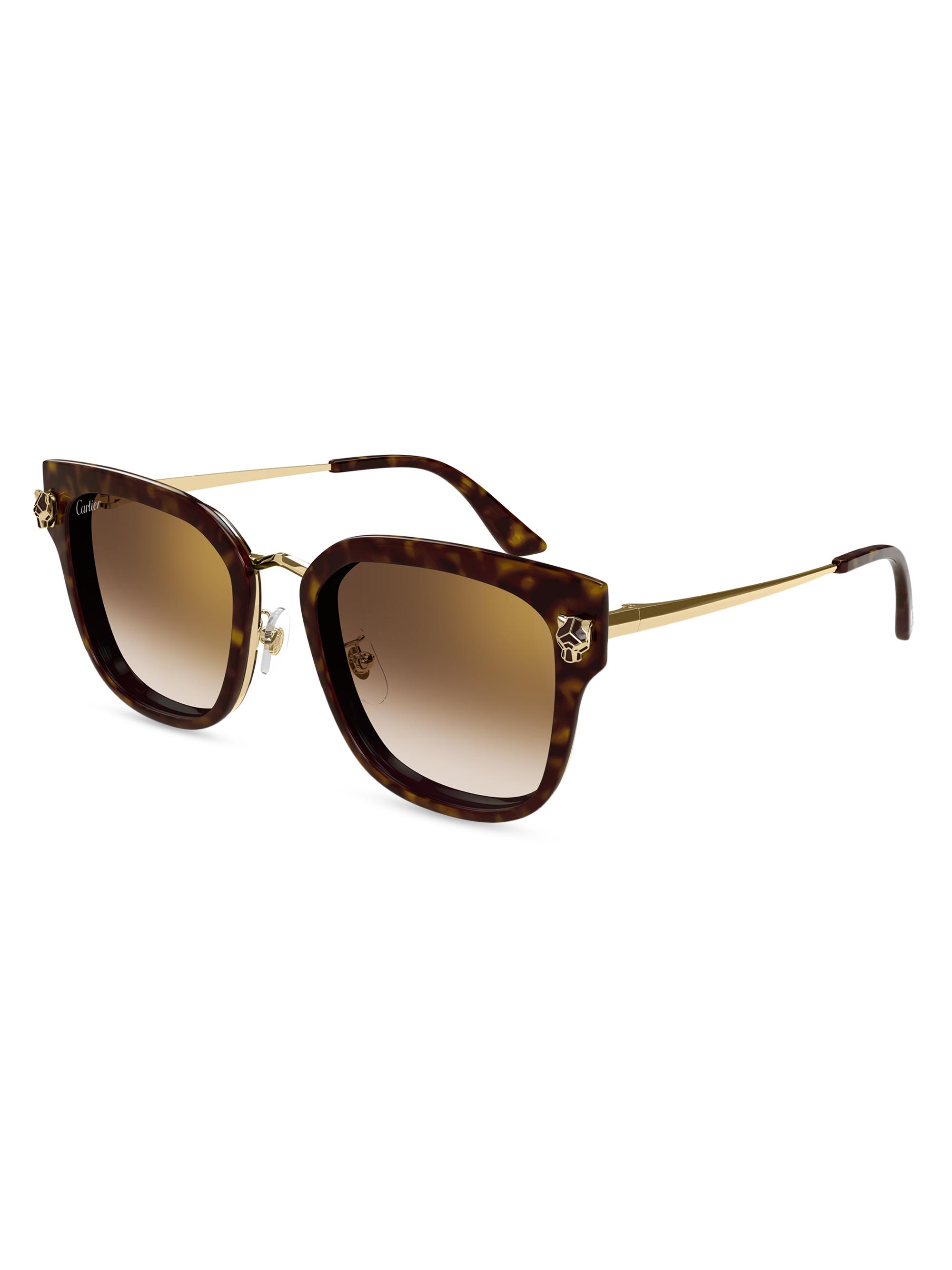 Cartier Women's Panthère Light 55MM Round Sunglasses - Brown Multi Havana