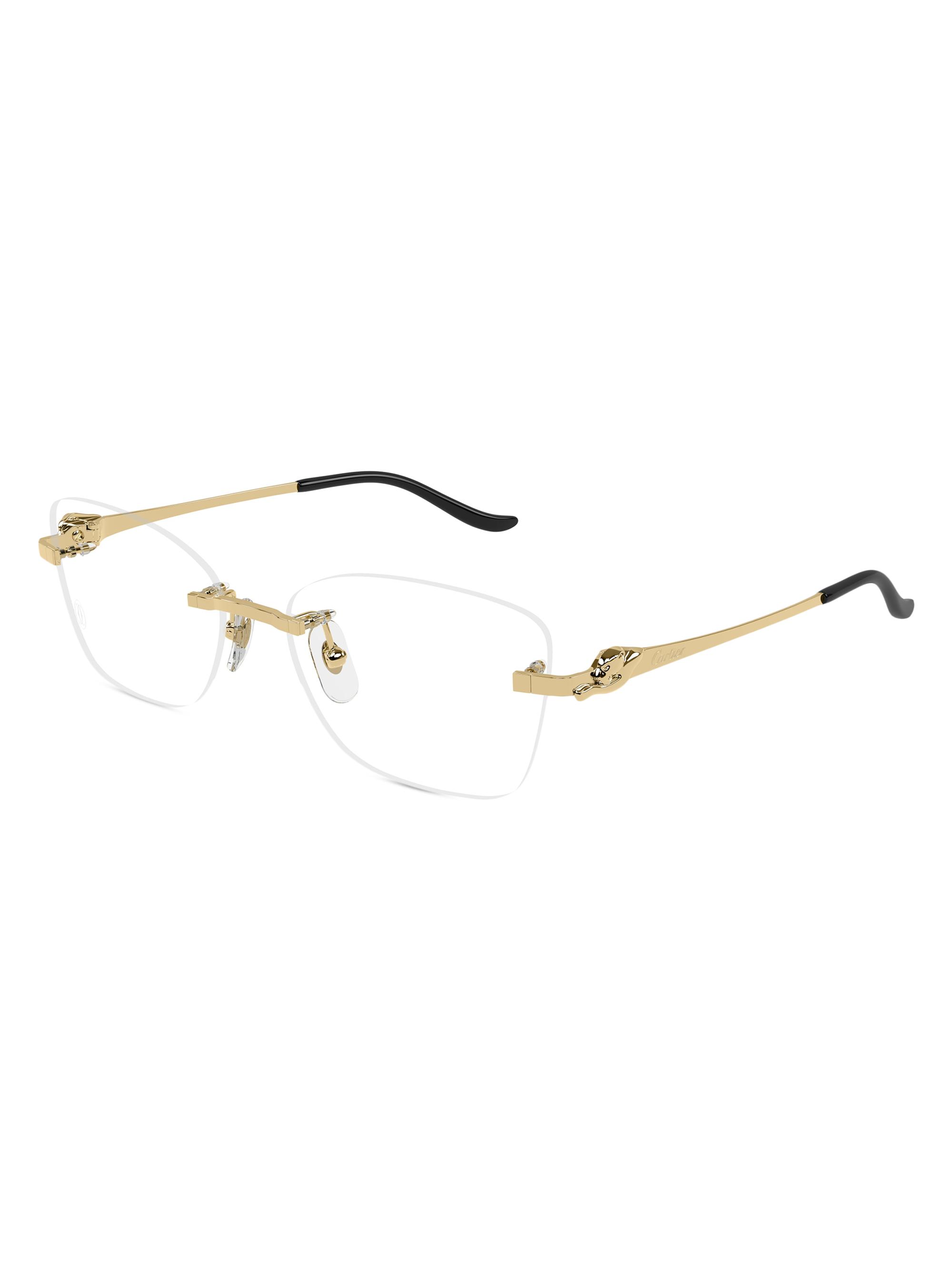Cartier Women's Panthère Classic 57MM Rimless Optical Glasses - Clear Gold