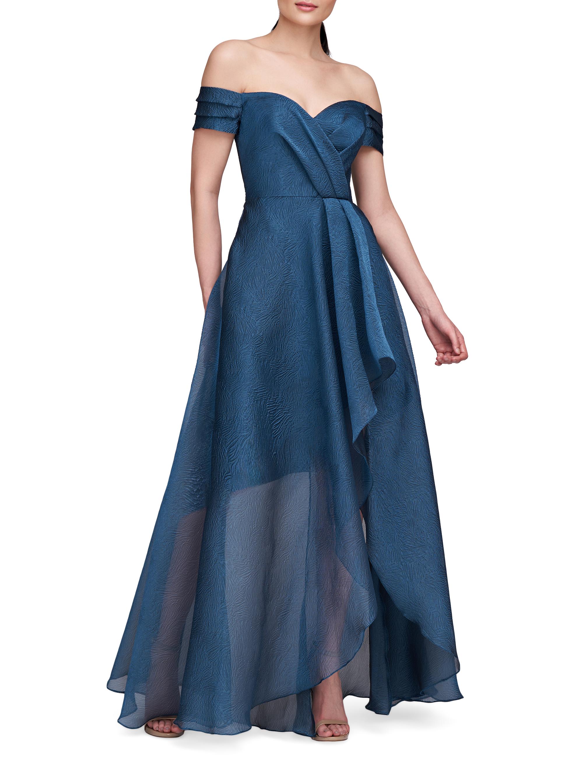 Theia Cecilia Jacquard Off-The-Shoulder Gown | Saks Fifth Avenue