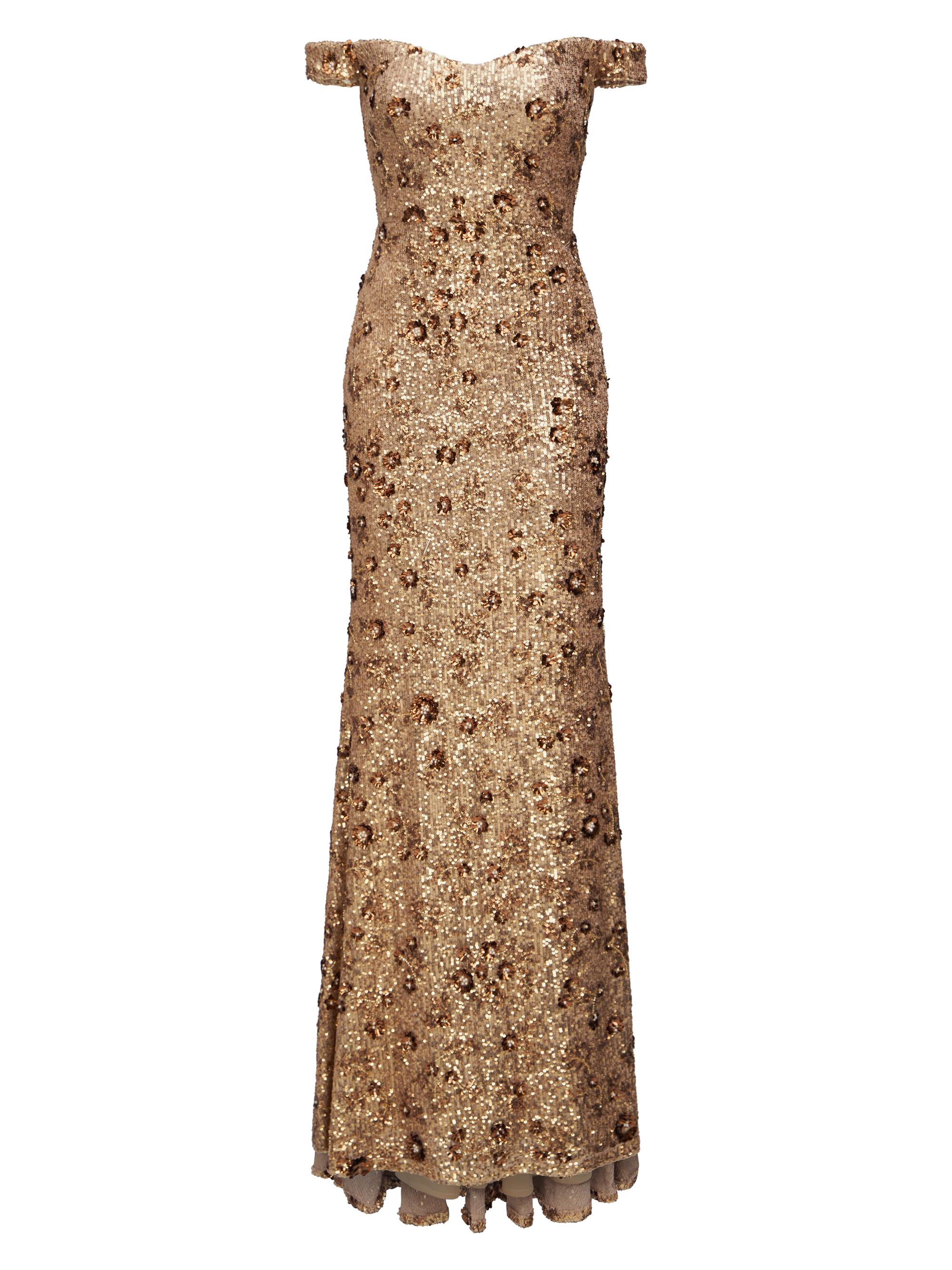 Theia Women's Serafina Sequin Off-The-Shoulder Gown - Gold