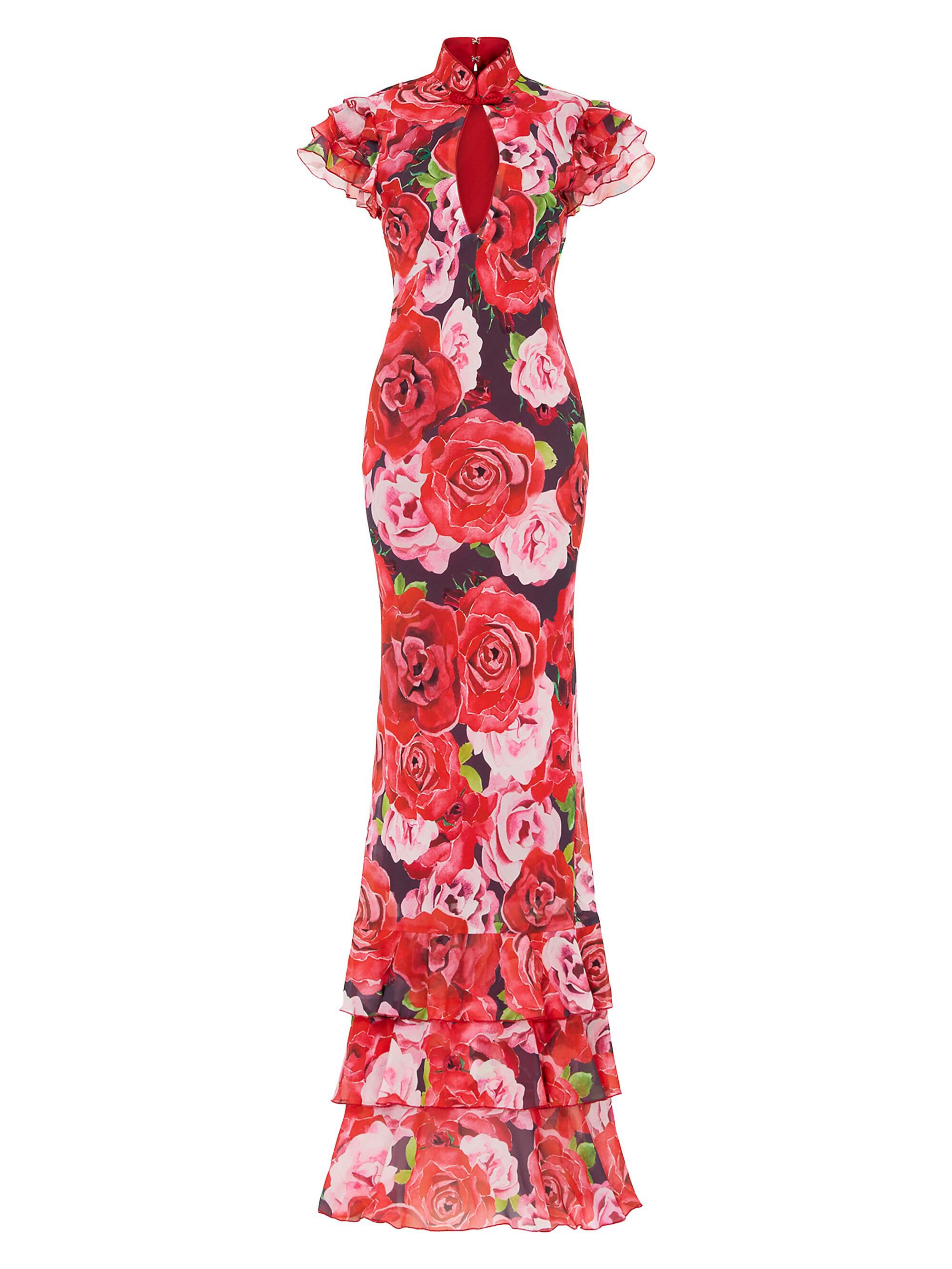 Sau Lee Women's Gracie Floral Maxi Dress - Red Multi