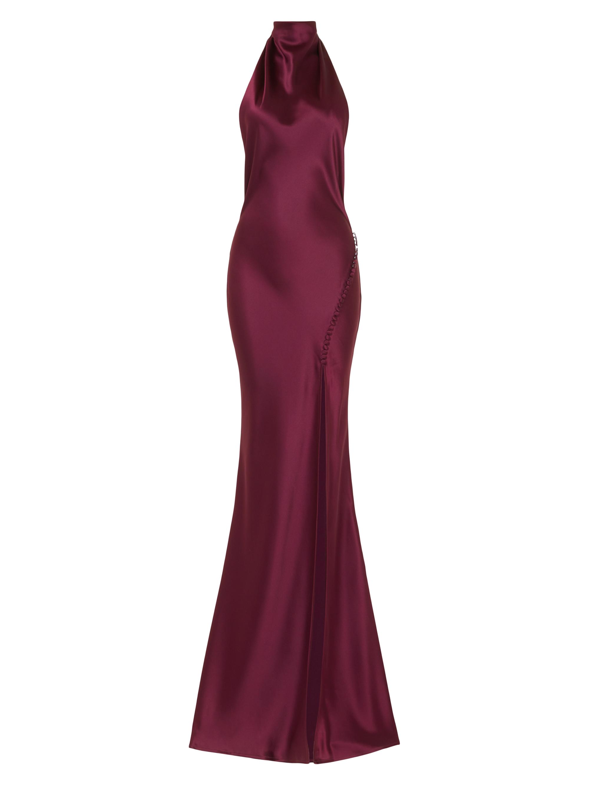 Sau Lee Women's Penelope High-Neck Gown - Bordeaux