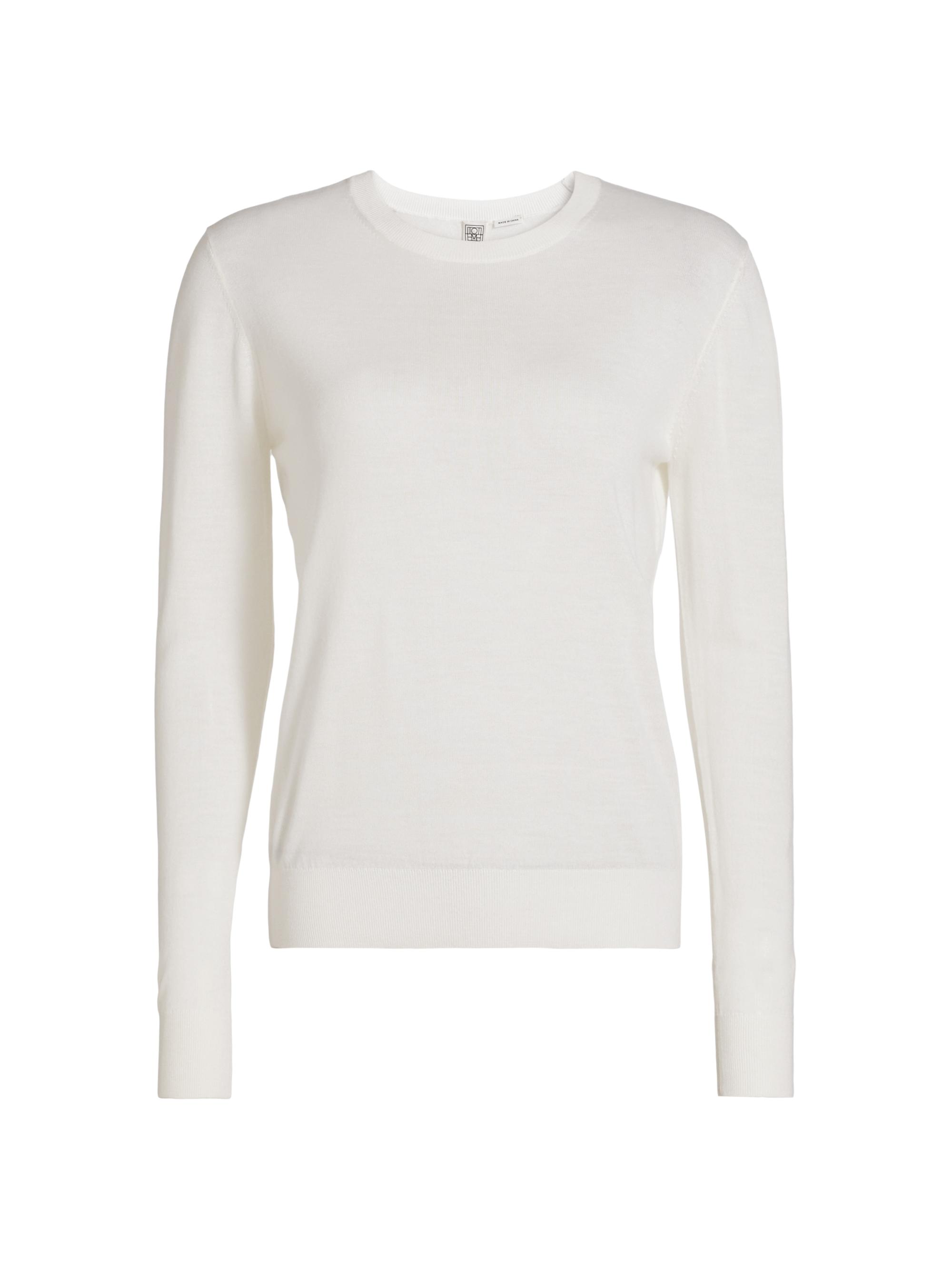 Toteme Women's Fine Knit Crewneck Sweater - Off White