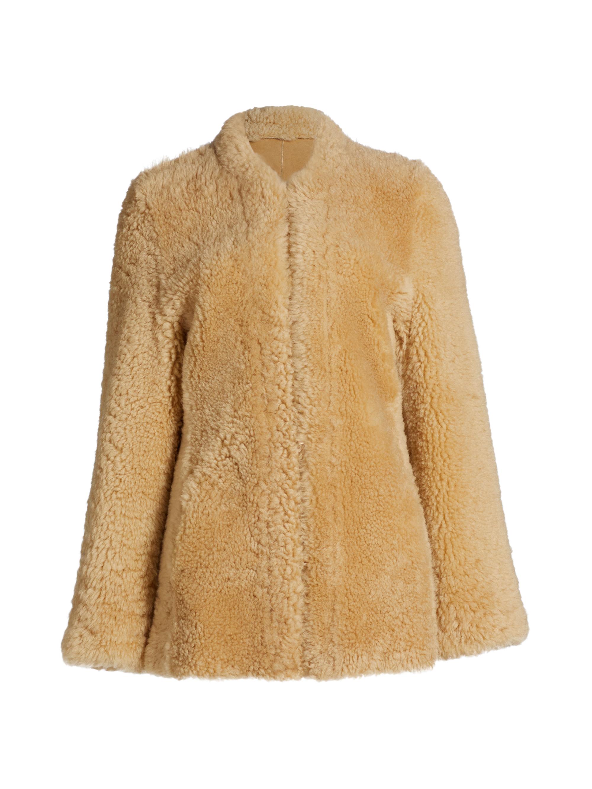 Toteme Women's Cinched Shearling Jacket - Butter