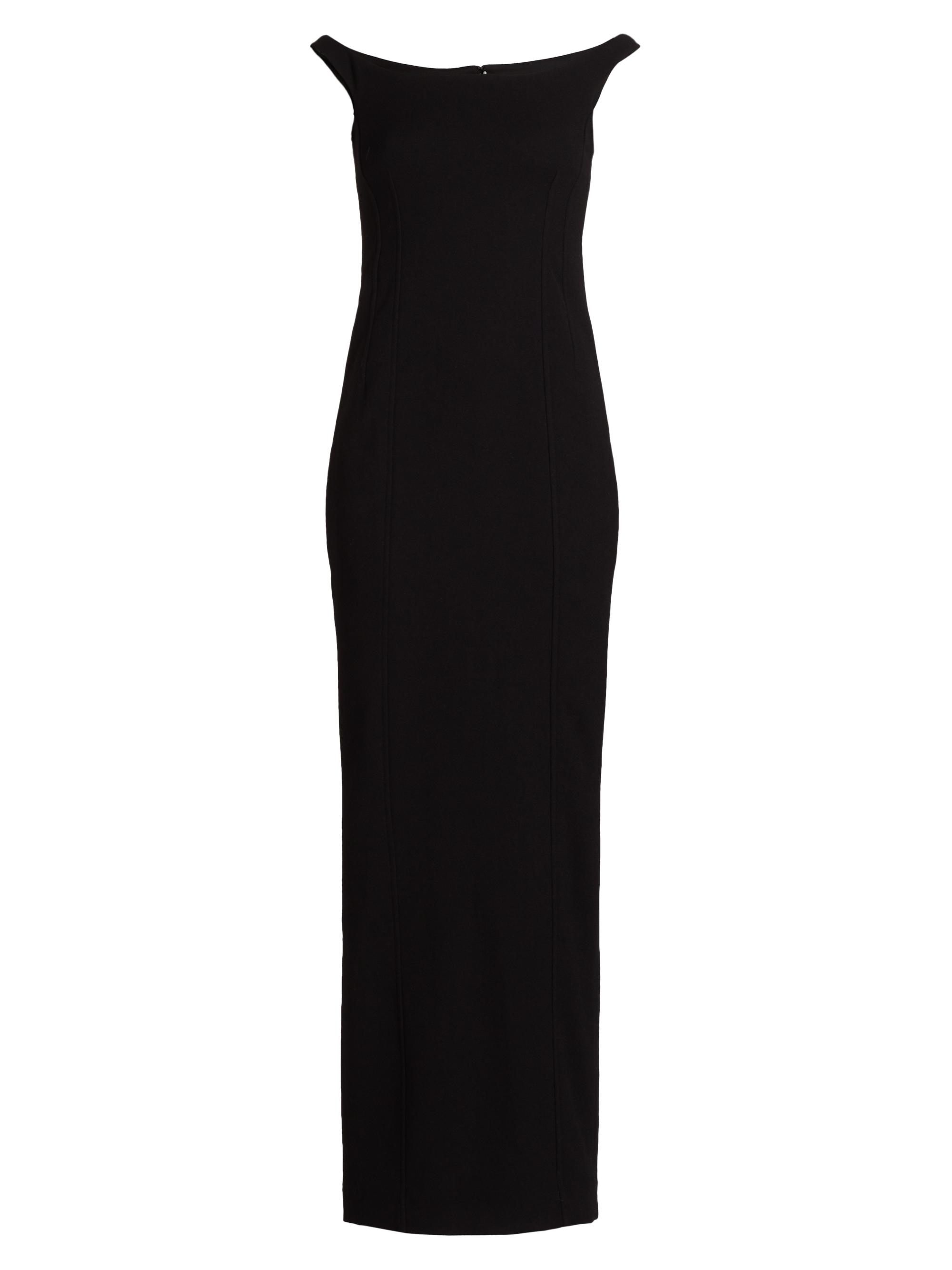 green emerald velvet dress Long-sleeve slouch waist dress black – TOTEME main image 0