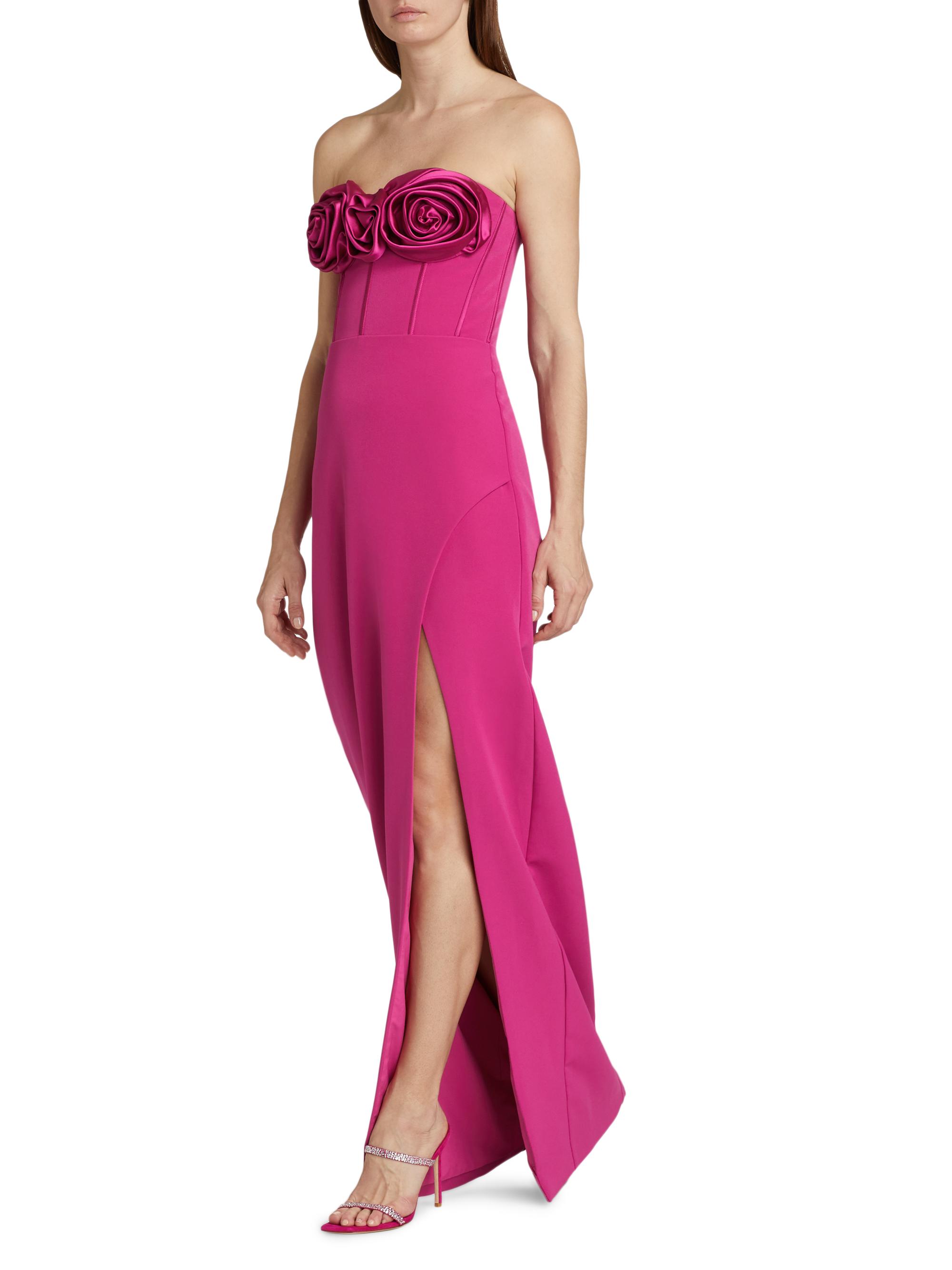 ML Monique Lhuillier Stella Rosette Strapless Corset Gown | Saks Fifth  Avenue