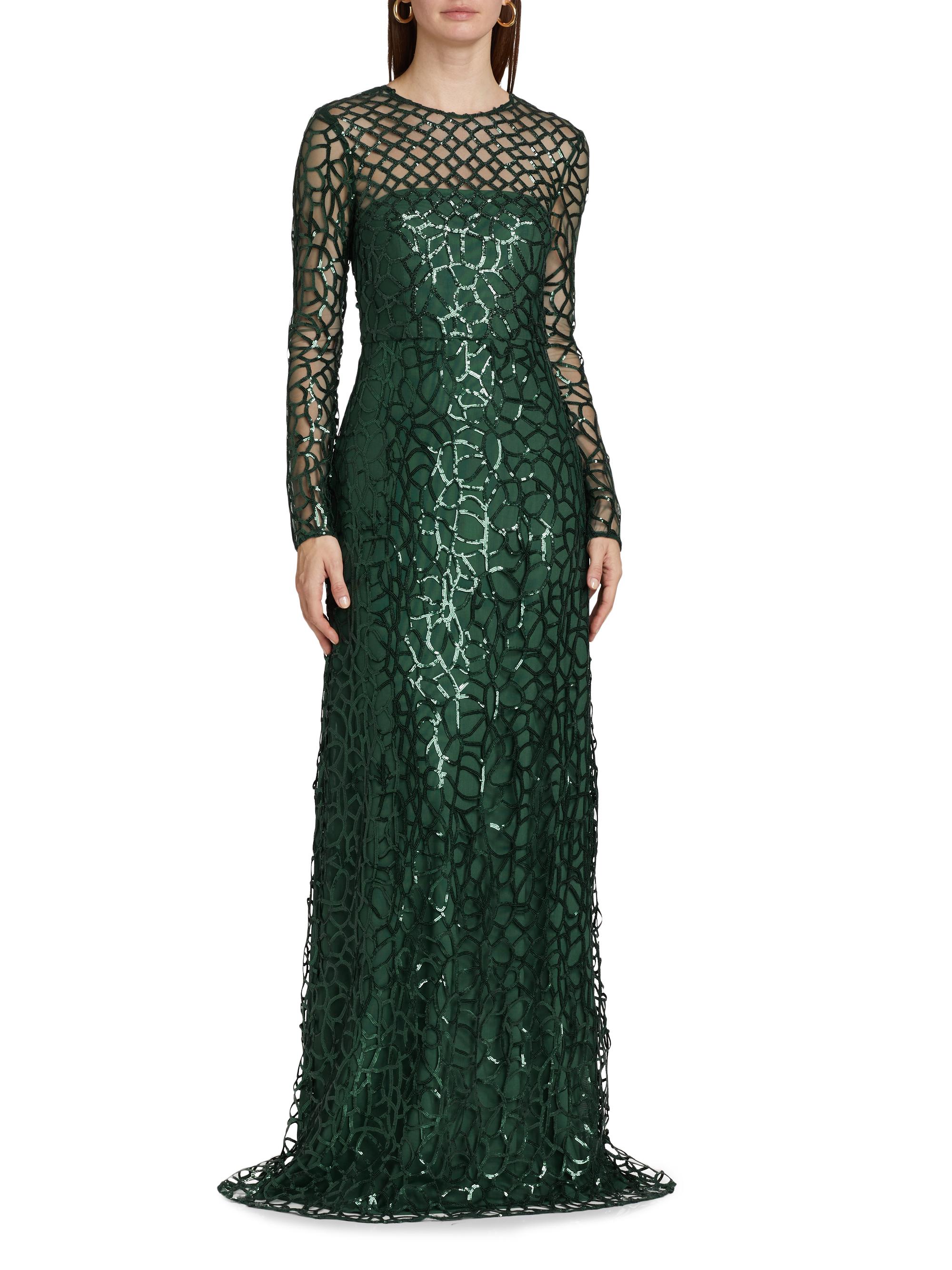 Surplice Go Couture Long Sleeve Maxi Dress ML Monique Lhuillier