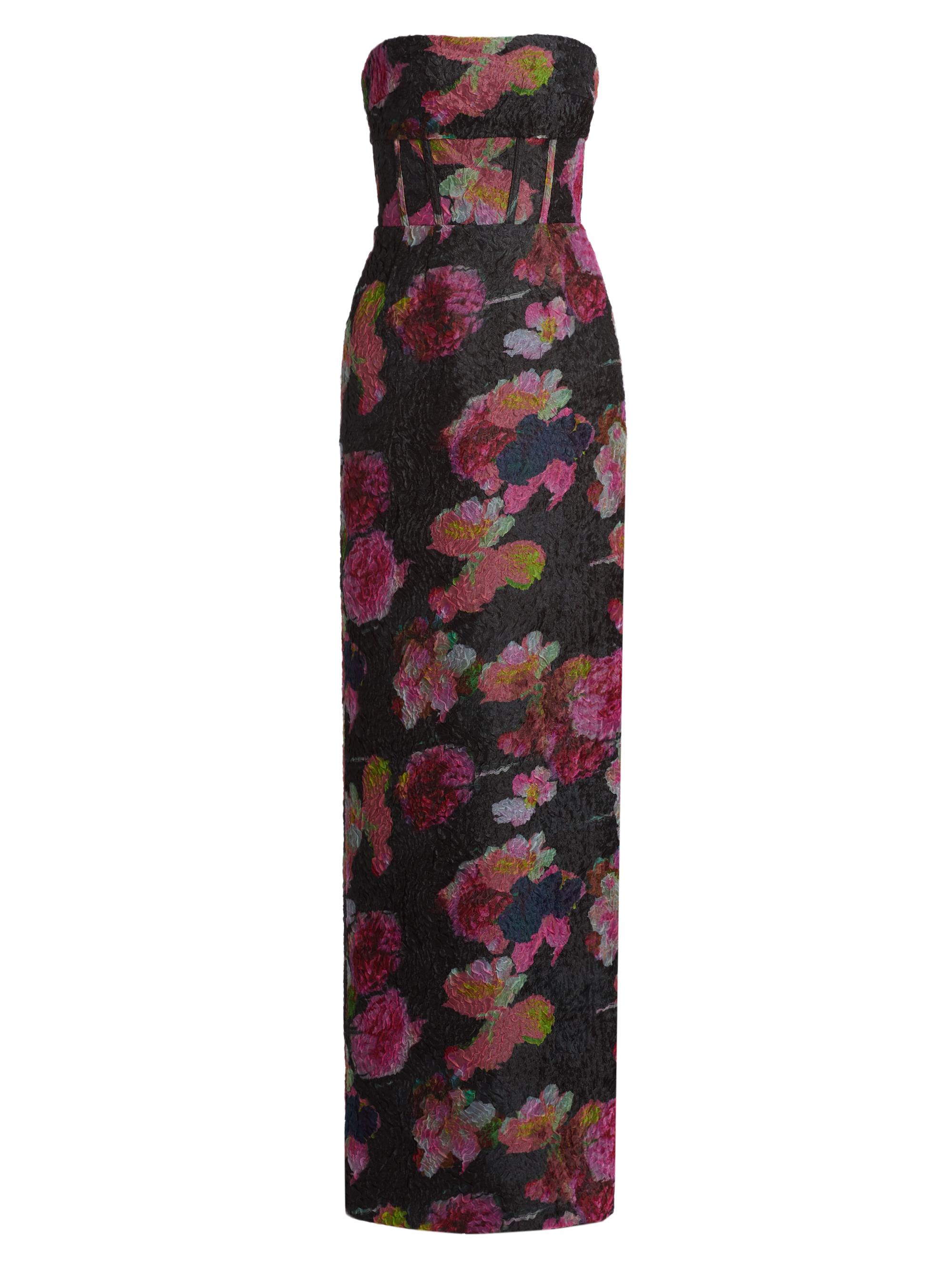 ML Monique Lhuillier Adele Metallic Jacquard Column Gown | Saks