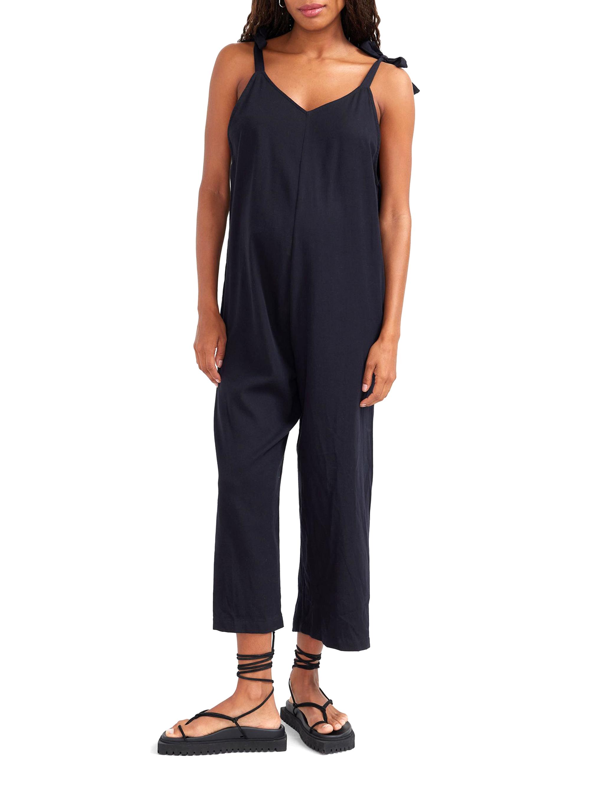 Hatch Women's The Shyla Maternity Sleeveless Jumpsuit - Black