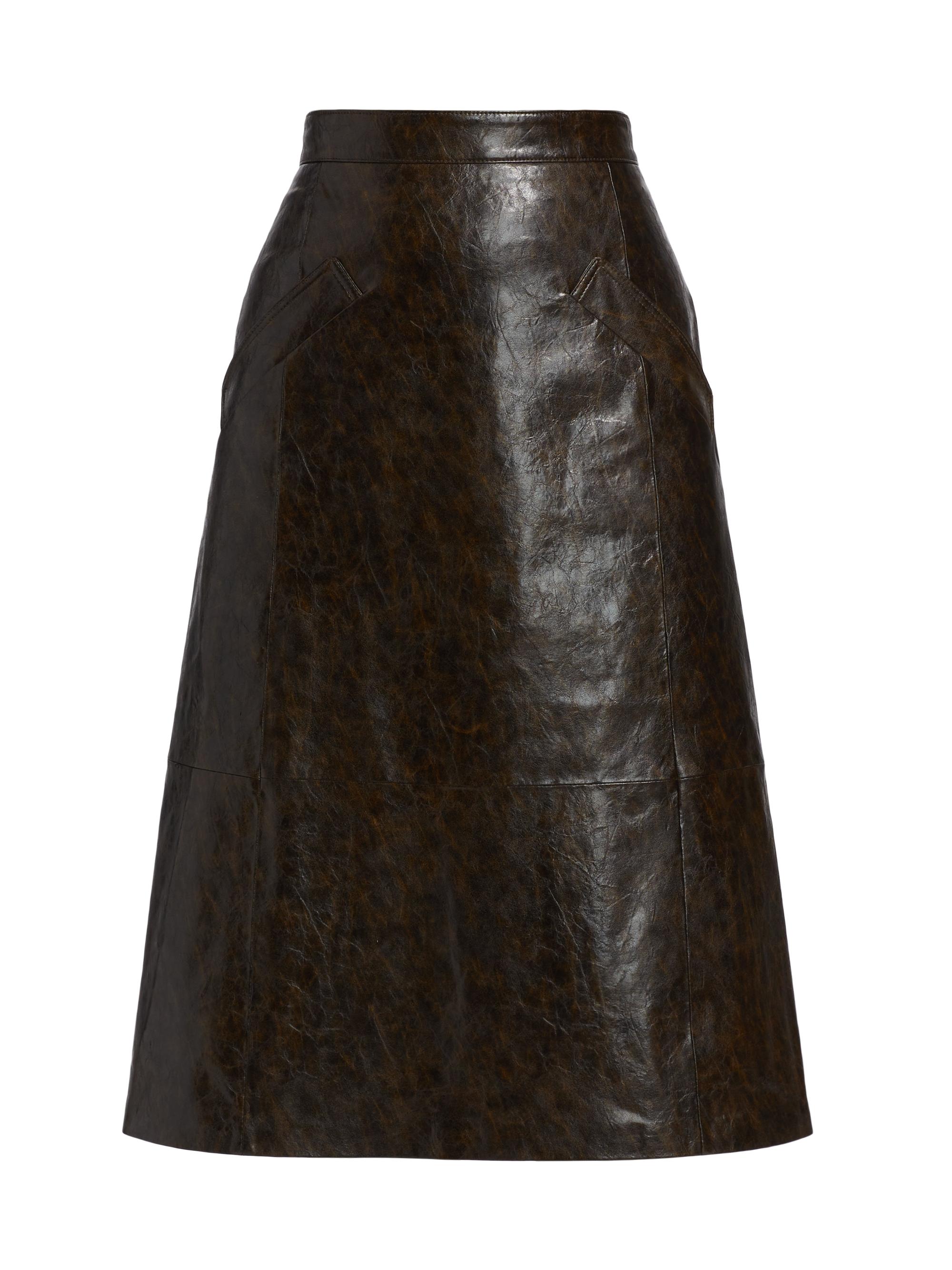 Kobi Halperin Women's Zadie Faux Leather Midi-Skirt - Dark Brown
