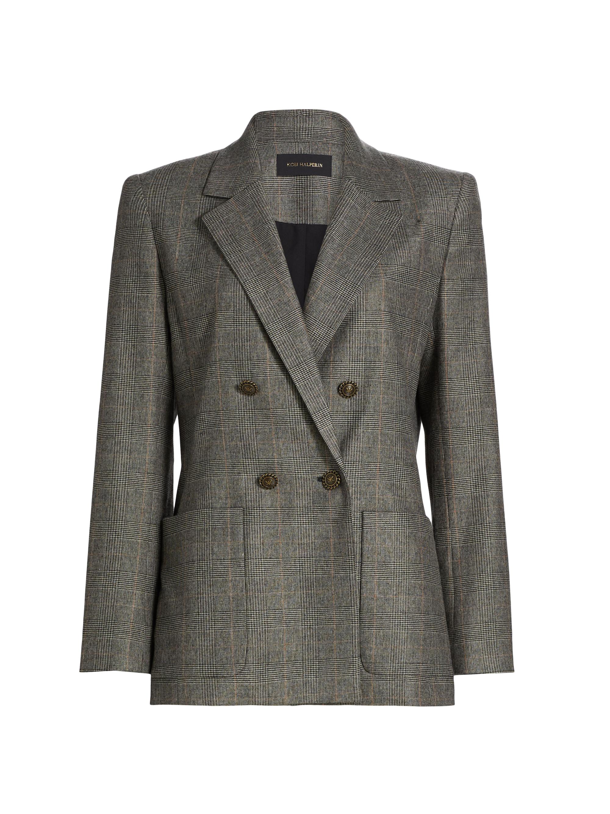 Frame Grandfather Glen-Check Single-Breasted Blazer | Saks Fifth