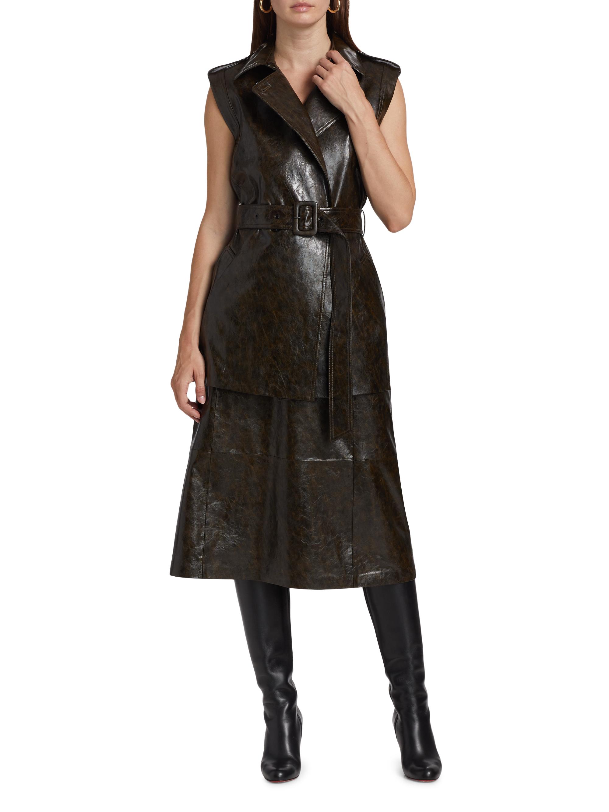 Kobi Halperin Harper Faux Leather Vest - Dark Brown