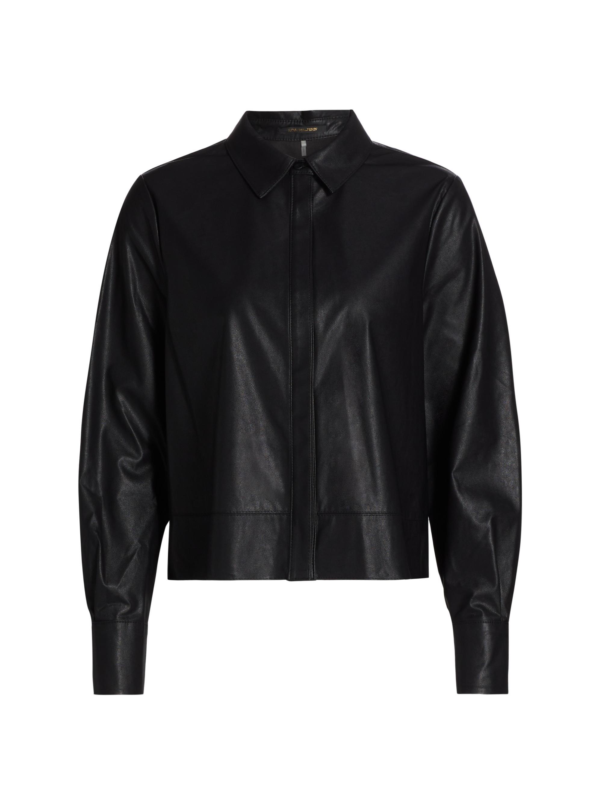 Kobi Halperin Women's Westie Faux Leather Button-Up Blouse - Black