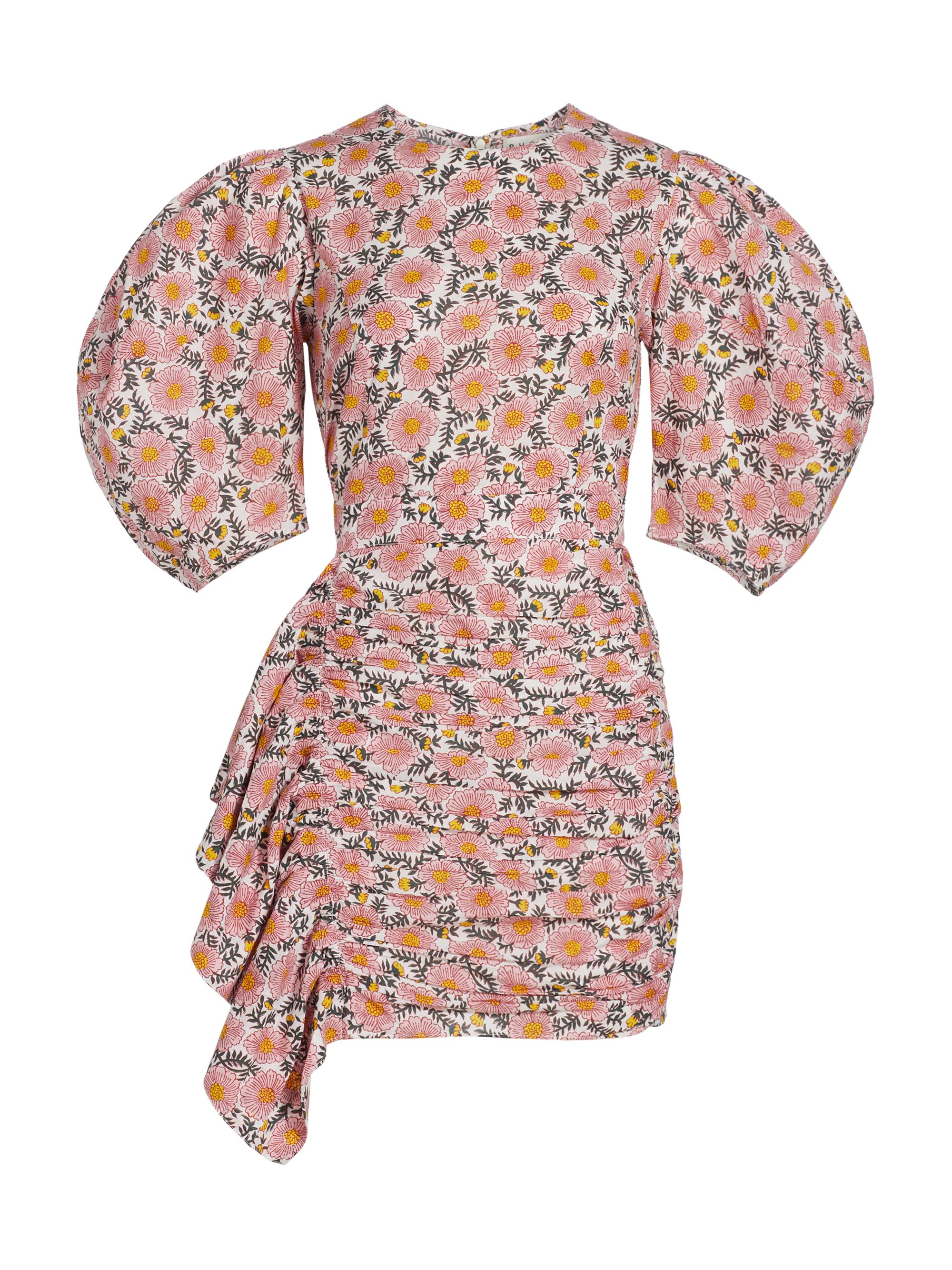 Rhode Women's Pia Floral Cotton Balloon-Sleeve Minidress - Amer Bloom